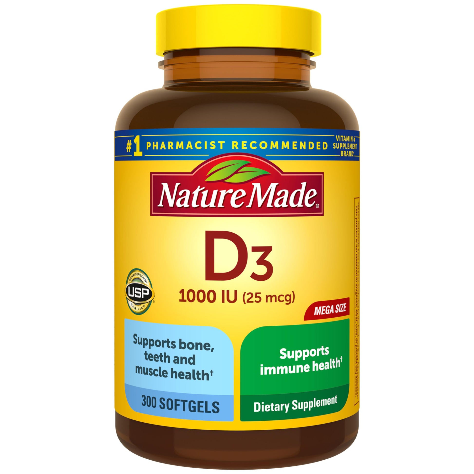 Nature Made Vitamin D3 1000 IU (25 mcg), Vitamin D Supplement for Bone, Teeth, Muscle and Immune Health Support, 300 Softgels, 300 Day Supply Nature Made buy supplements canada