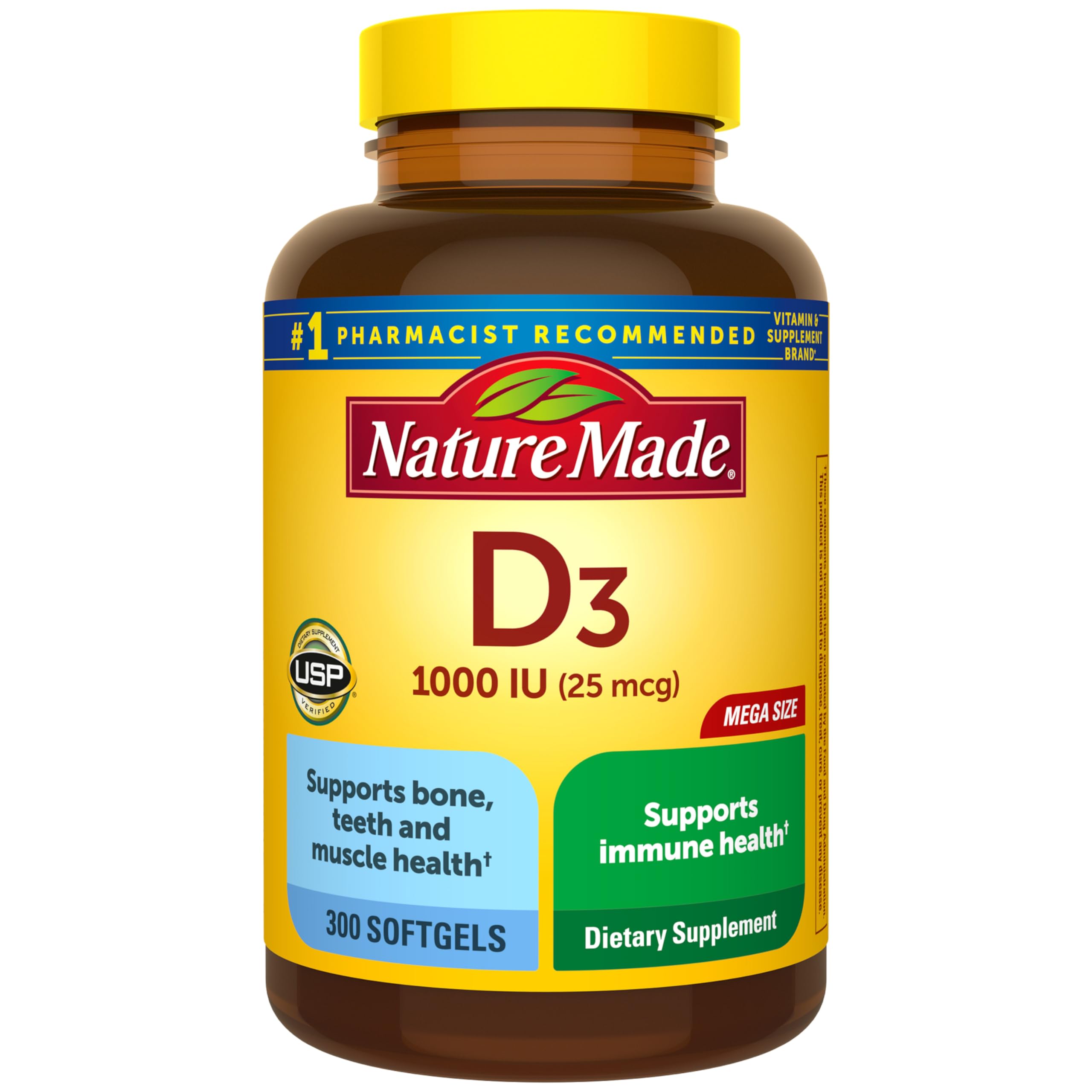 Nature Made Vitamin D3 1000 IU (25 mcg), Vitamin D Supplement for Bone, Teeth, Muscle and Immune Health Support, 300 Softgels, 300 Day Supply Nature Made buy supplements canada