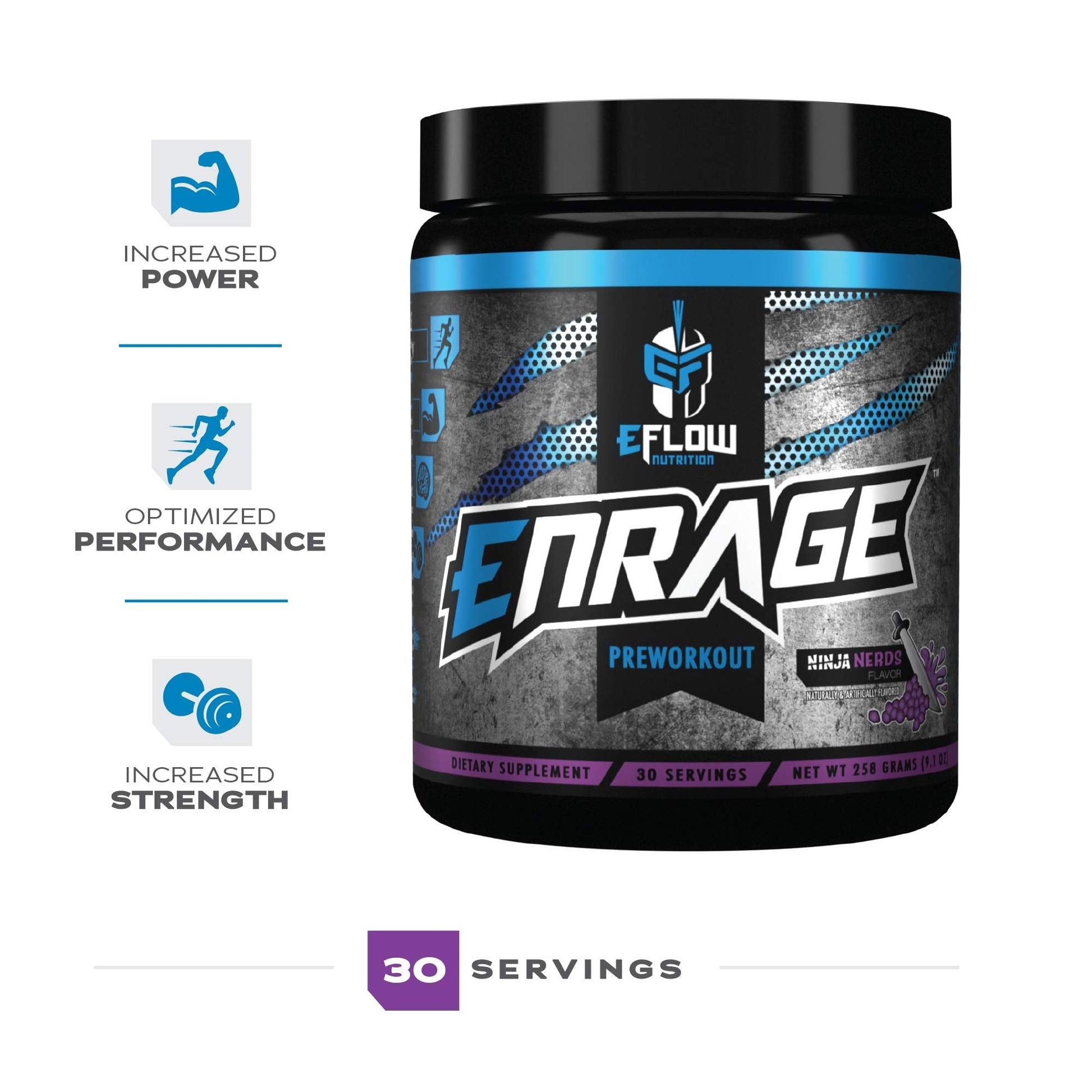 eFlow Nutrition ENRAGE Pre Workout - Energy, Focus, Pumps, and Strength - Ninja Nerds eFlow Nutrition buy supplements canada