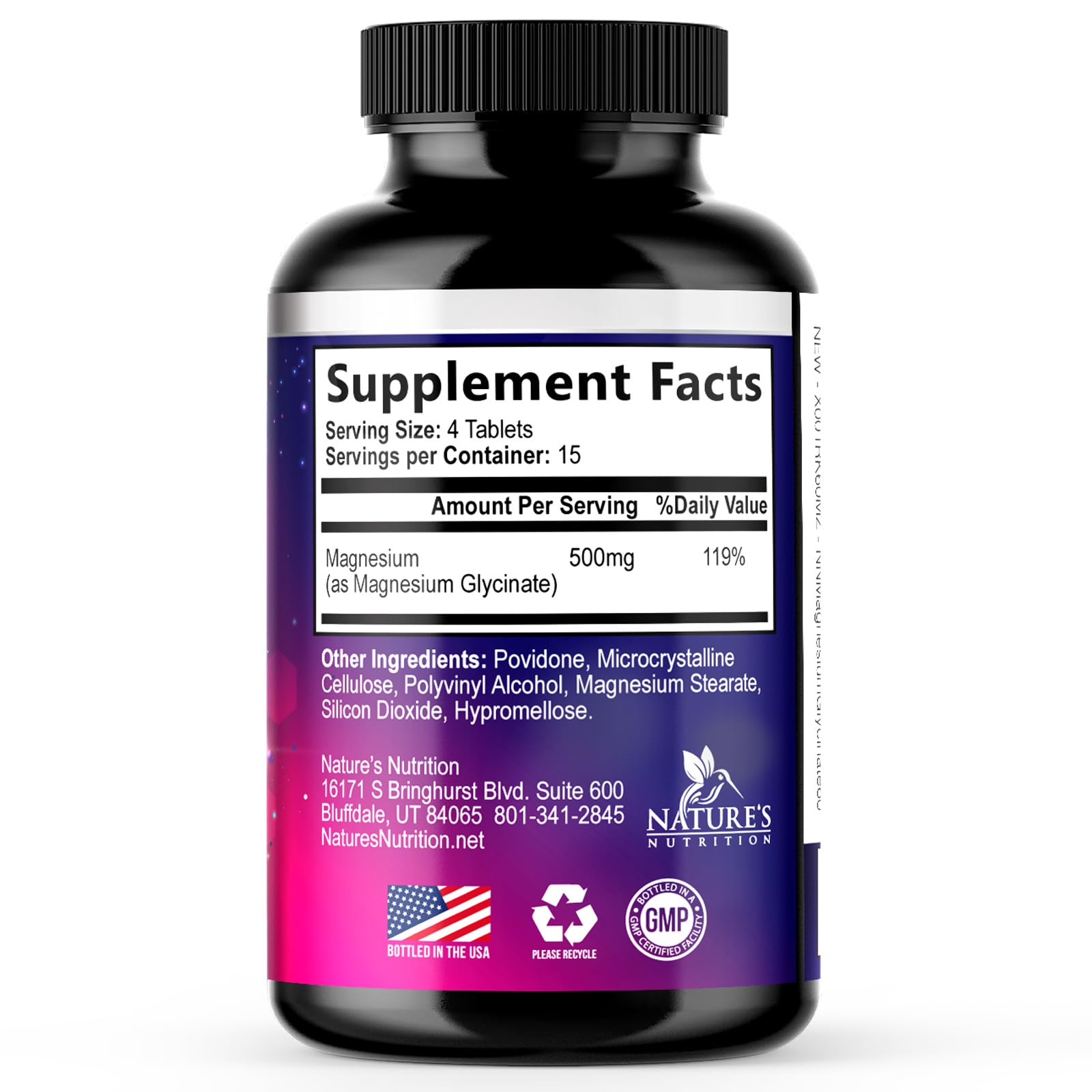Magnesium Glycinate Supplement - 500mg Magnesium Per Serving - 100% Chelated & Purified - Supports Sleep, Heart Health, & Muscle Strength - Best Absorption Magnesium, Bottled in USA - 60 Tablets Nature's Nutrition buy supplements canada