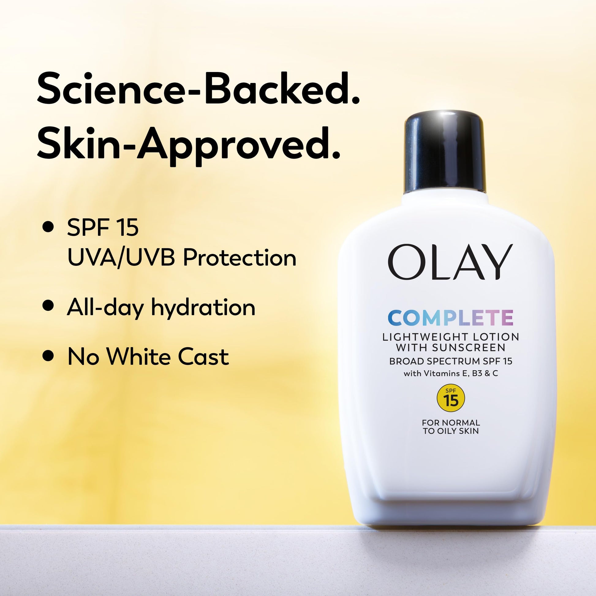 Olay Face Moisturizer, Complete with Sunscreen SPF 15, Daily Facial Lotion for Normal Skin, Lightweight Hydrating Broad Spectrum Sun Protection Olay buy supplements canada