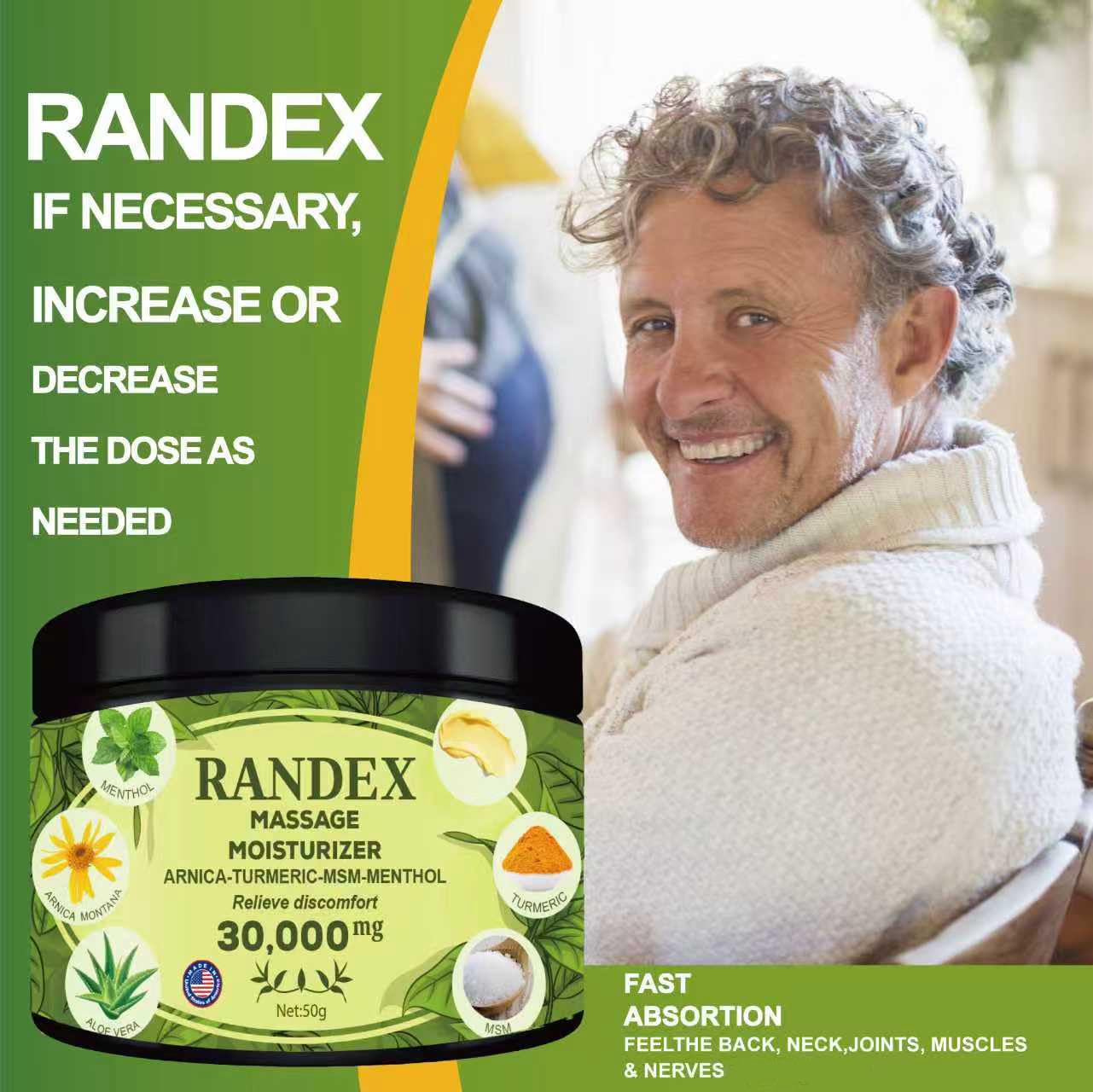 RANDEX 30000MG Organic Massage Moisturizer - Muscles,Joints,Knees, Shoulders,Body, Extra Strength- Natural RANDEX buy supplements canada