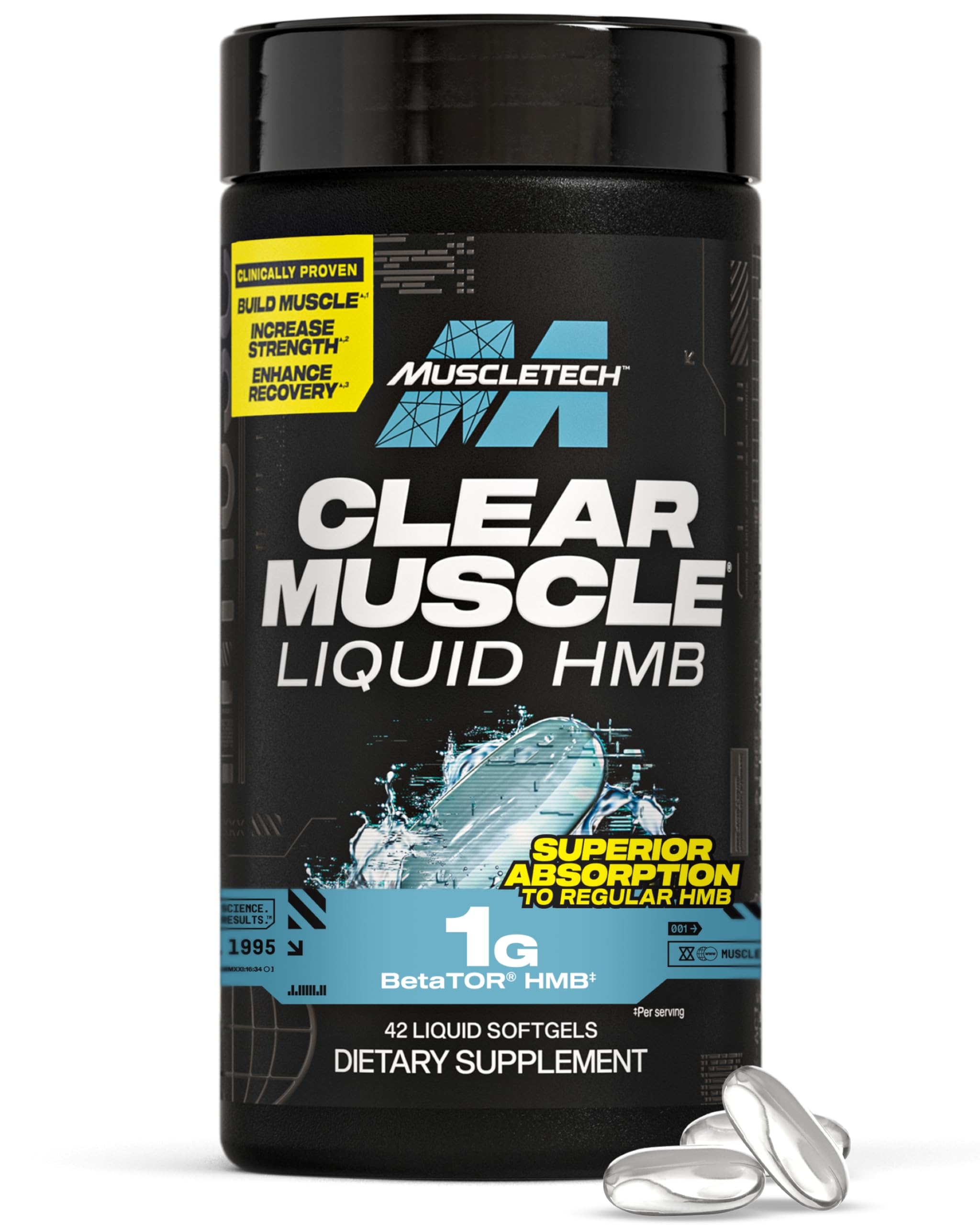 Muscletech HMB Supplements 1000mg, Clear Muscle (42 Liquid Softgels) - Highest Grade HMB for Lean Muscle & Recovery-HMB Free Acid Muscle Supplement-Help Decrease MuscleTech buy supplements canada