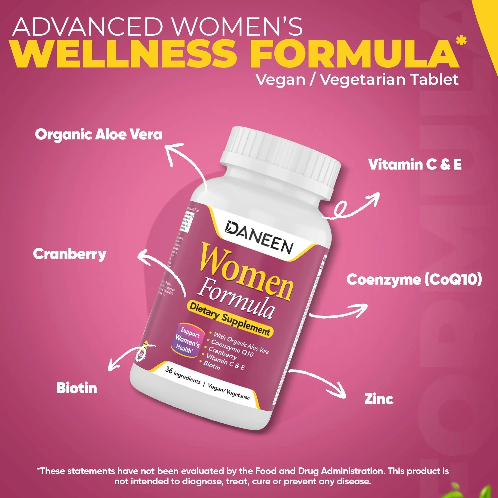 DANEEN Daily Multivitamin for Women - 36 Essential Ingredients - 90 Tablets - Vitamins for Women Multivitamin DANEEN buy supplements canada