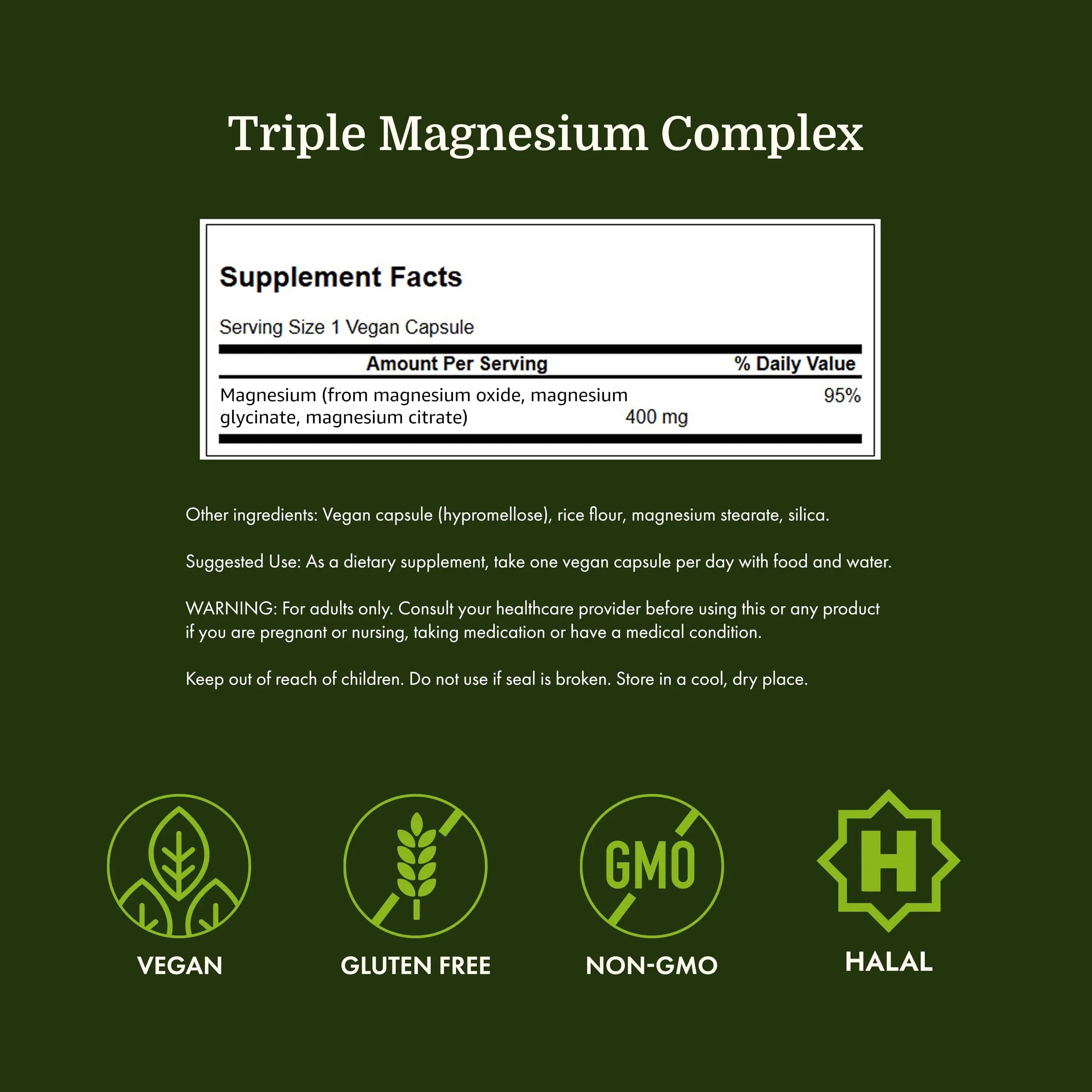 Swanson Triple Magnesium Complex - 100 Capsules, 400mg Each Swanson buy supplements canada