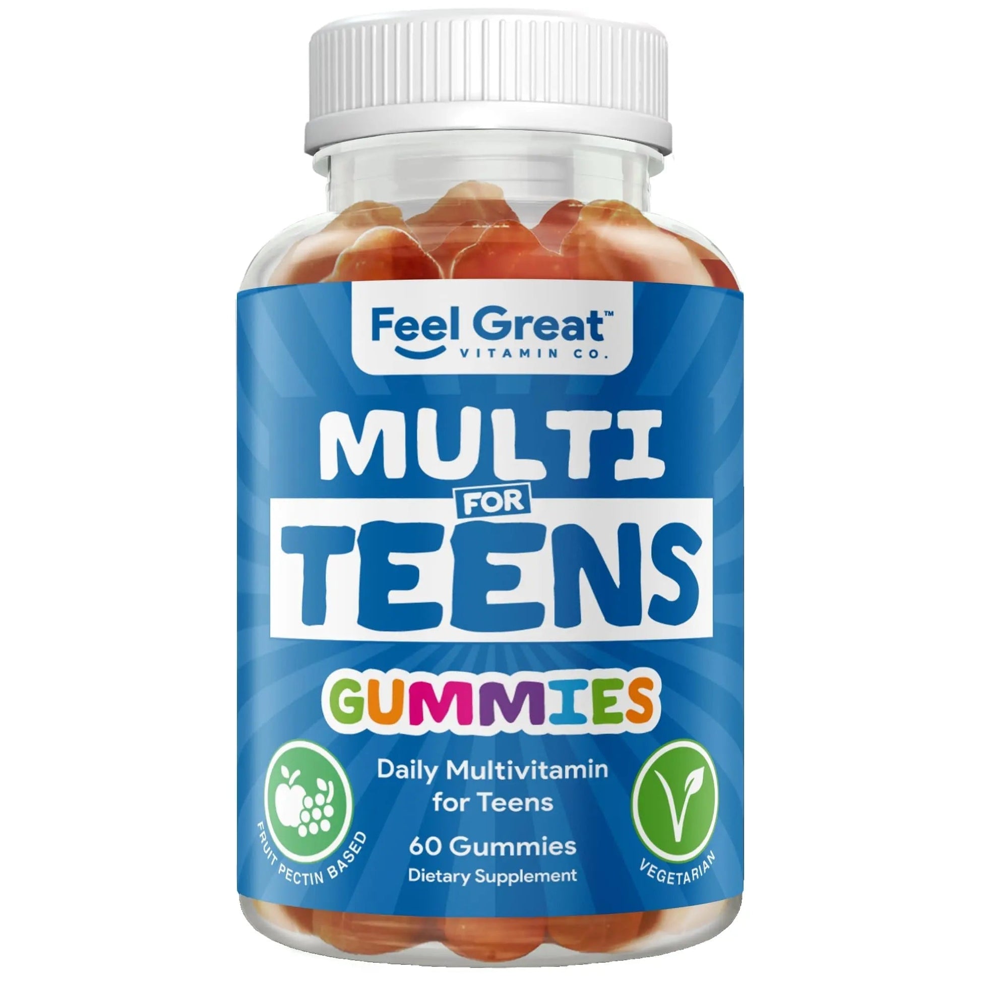 Feel Great Teen Vitamins Multivitamin Gummies | Citrus & Strawberry Flavor for Teen Boys & Girls | for Bone, Muscle & Immune Support | The Feel Great Vitamin Company buy supplements canada