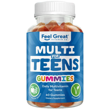 Feel Great Teen Vitamins Multivitamin Gummies | Citrus & Strawberry Flavor for Teen Boys & Girls | for Bone, Muscle & Immune Support | The Feel Great Vitamin Company buy supplements canada