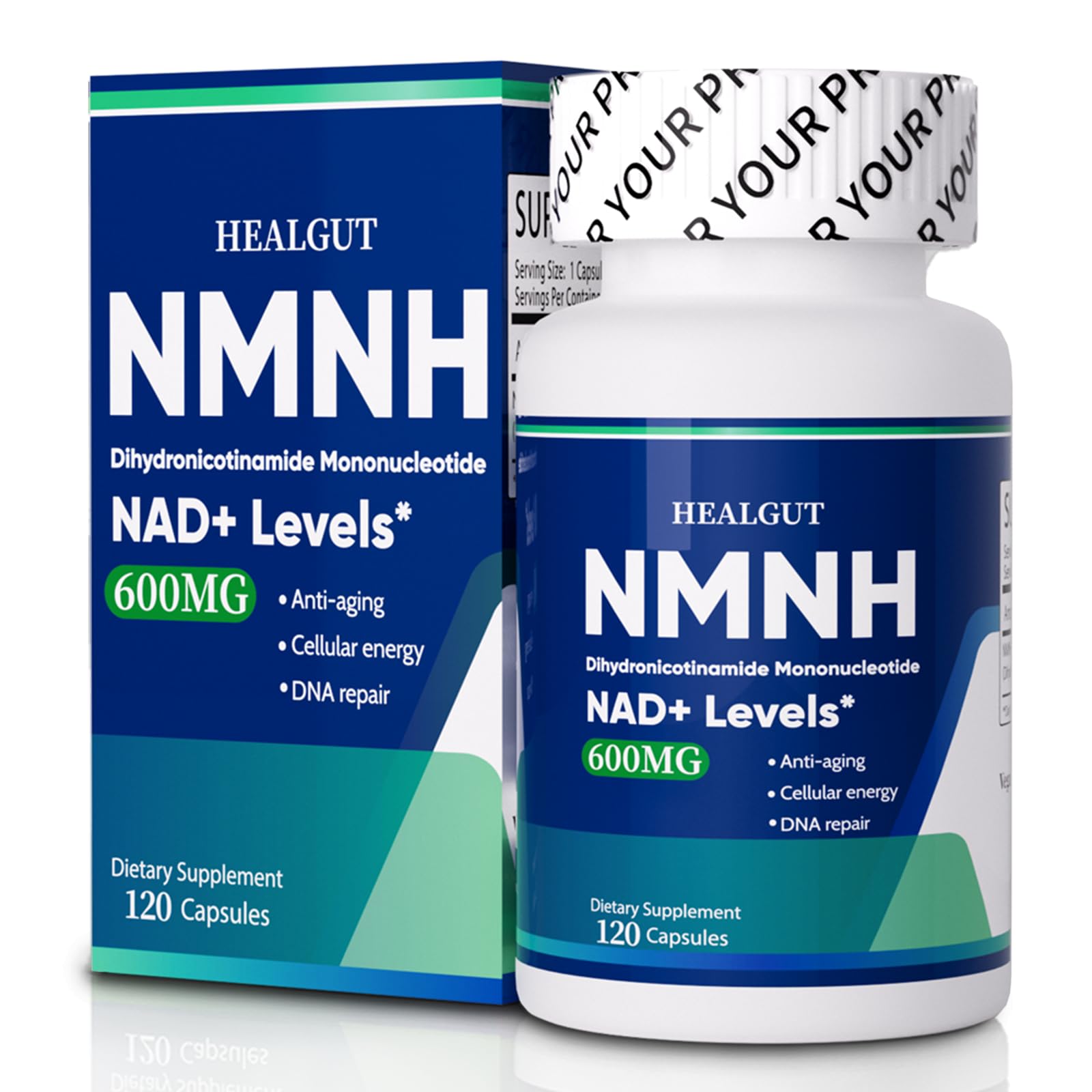 Pure NMNH(NMN Supplement Alternative)(Dihydronicotinamide Mononucleotide)for Women with Skin Aging 600mg: NAD Supplement for Anti-Aging Breakthrough - Boost NAD+ levels Liposome Capsules 120 Servings HEALGUT buy supplements canada