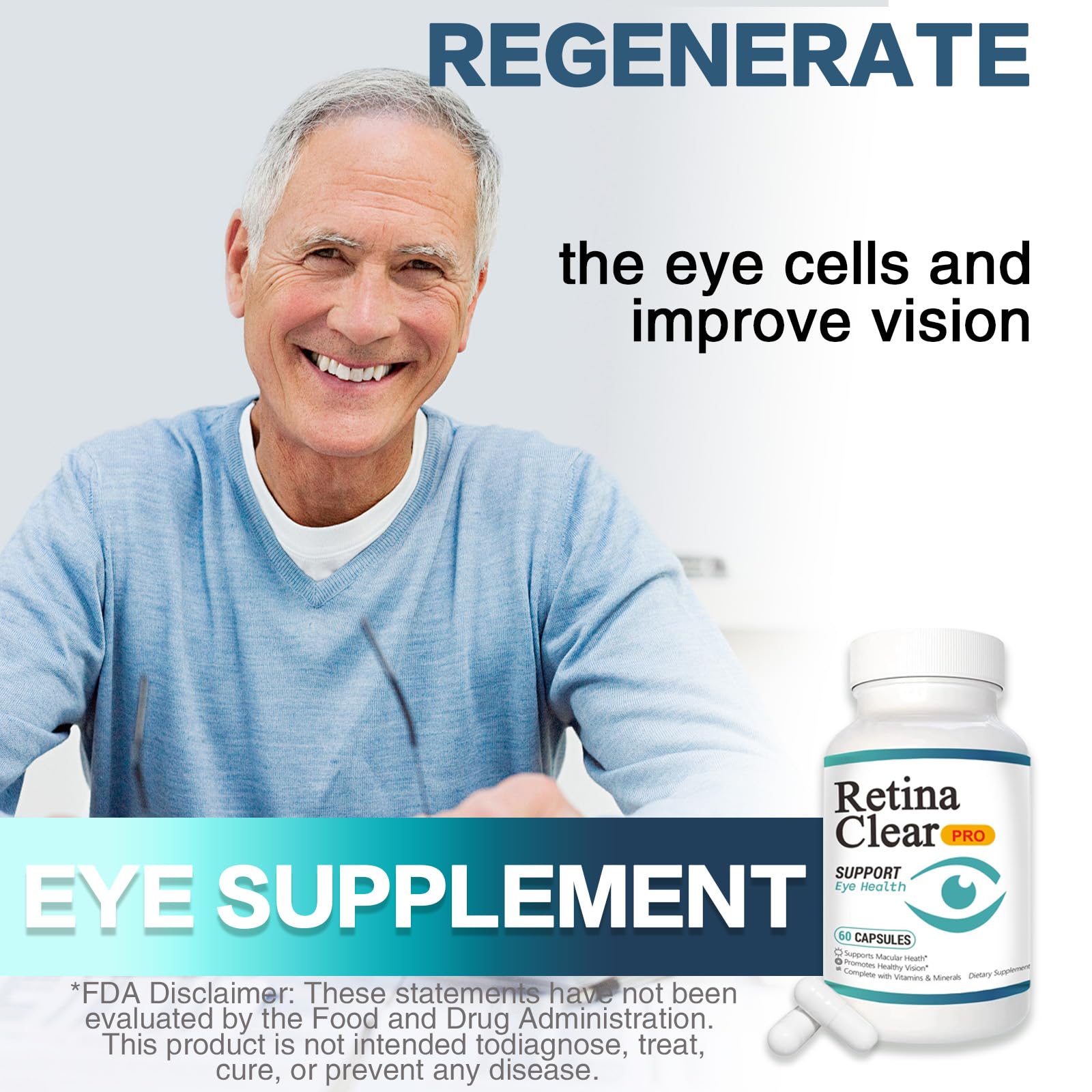 Vunexo Retina Clear Pro Eye Health Support Supplement, with Minerals and Vitamins, Lutein and Bilberry Extract Supports Visual Clarity, Eye Fatigue Relief & Focus（2PCS Vunexo buy supplements canada
