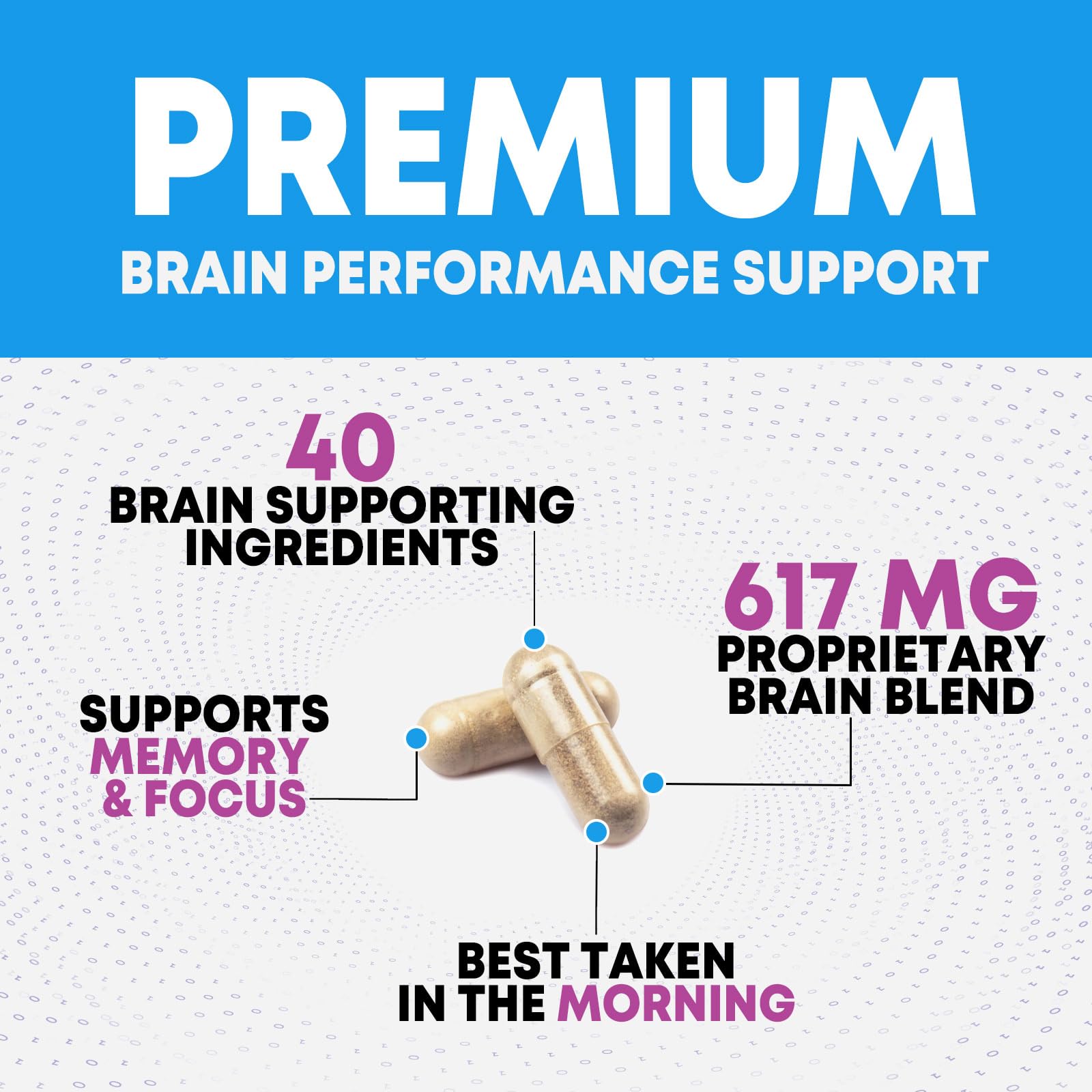 Brain Memory Supplement Pills - 3X Strength Nootropics for Concentration, Clarity & Focus Support - Brain Health Cognitive Vitamins with Bacopa, Phosphatidylserine & DMAE, Brain Booster - 180 Capsules Nature's Nutrition buy supplements canada