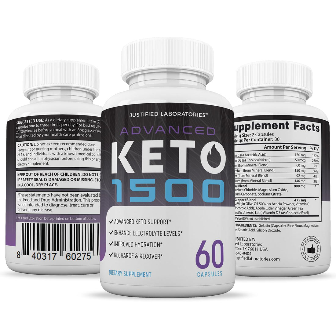 Advanced Keto 1500 Keto Pills 1275MG New & Improved Formula Contains Apple Cider Justified Laboratories buy supplements canada