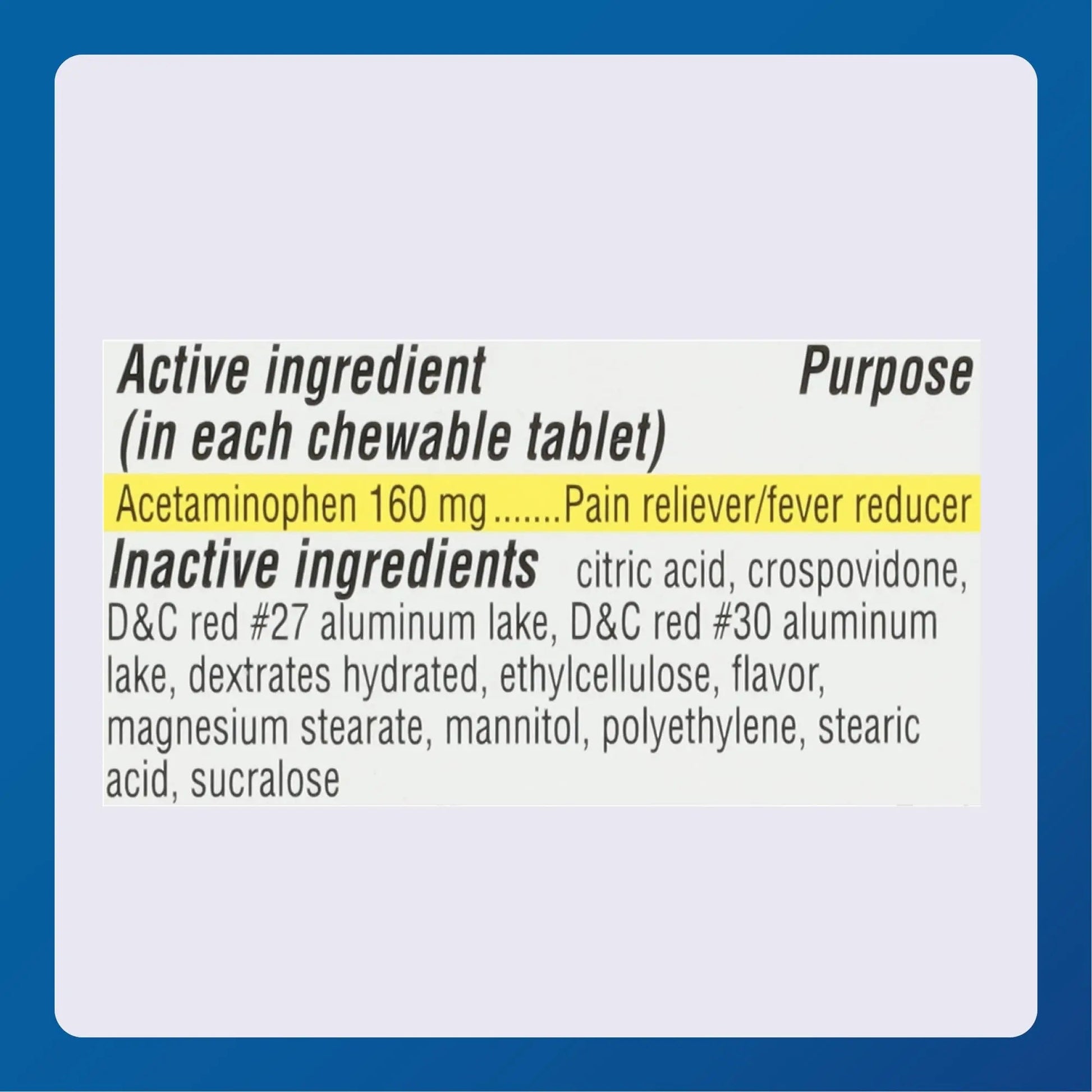 MAJOR Children’s Mapap Acetaminophen 160 mg Chewable Tablets - Pain Reliever/Fever Reducer - Aspirin Free - Ibuprofen Free - for Ages 2 to 11-24 Count (3 Pack) MAJOR buy supplements canada
