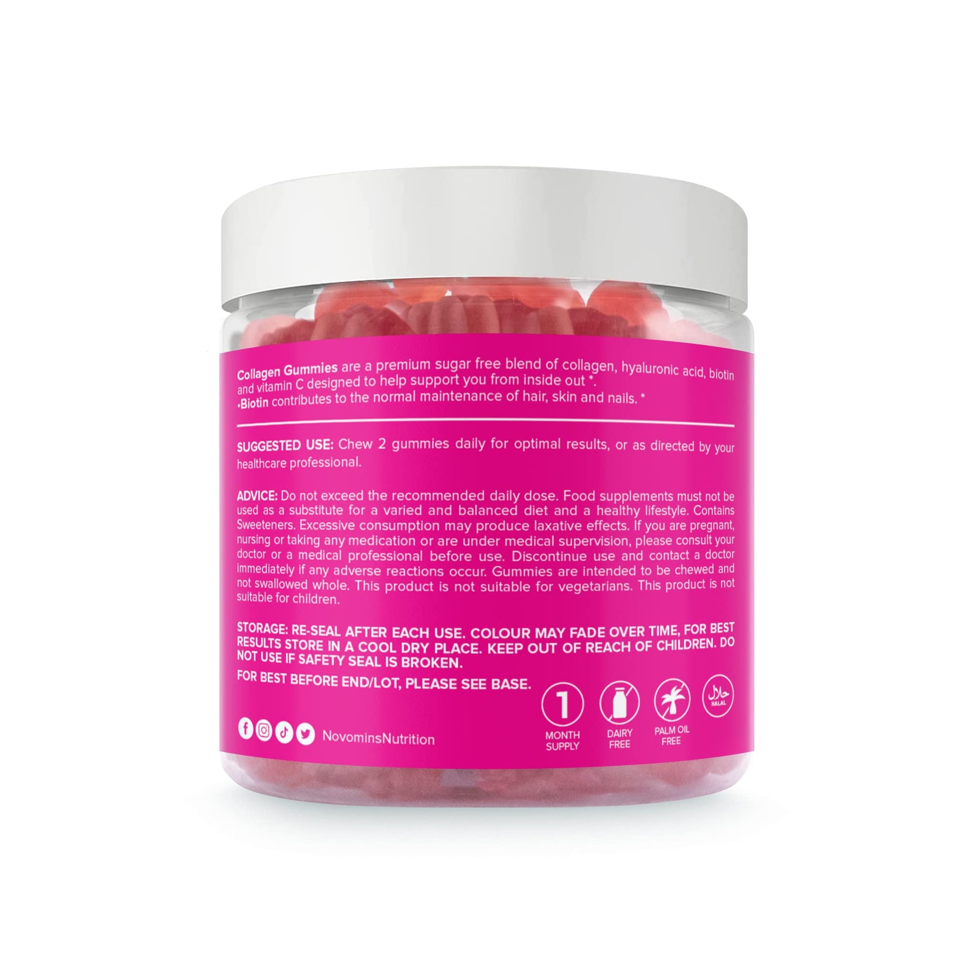 Collagen Gummies - Sugar Free Marine Collagen Gummies - Superior Type 1 Hydrolysed Collagen novomins buy supplements canada