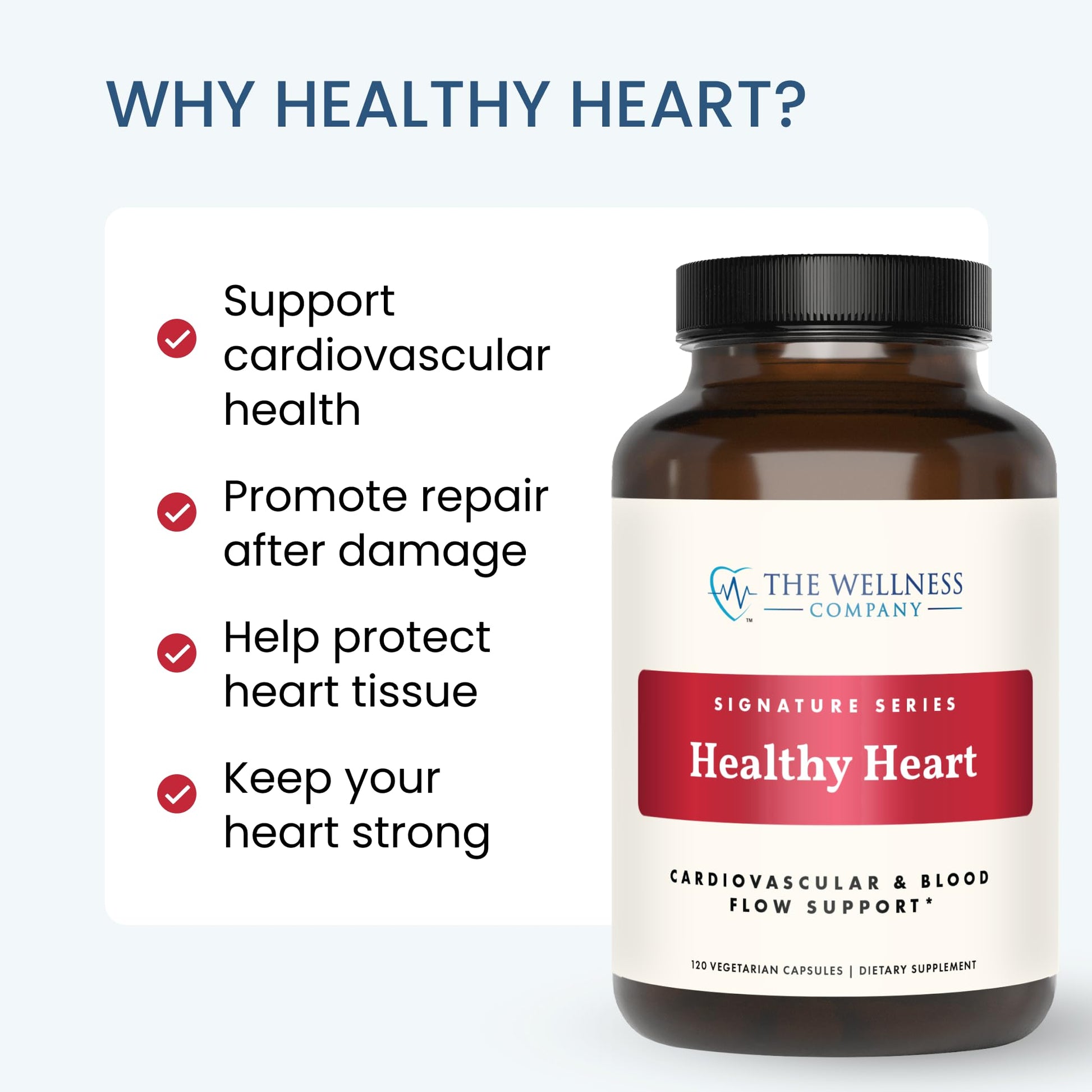 The Wellness Company Healthy Heart - Cardiovascular Strength, Blood Flow, Nitric Oxide Production & Healthy Cholesterol Levels | 120ct (2 Month Supply) The Wellness Company buy supplements canada