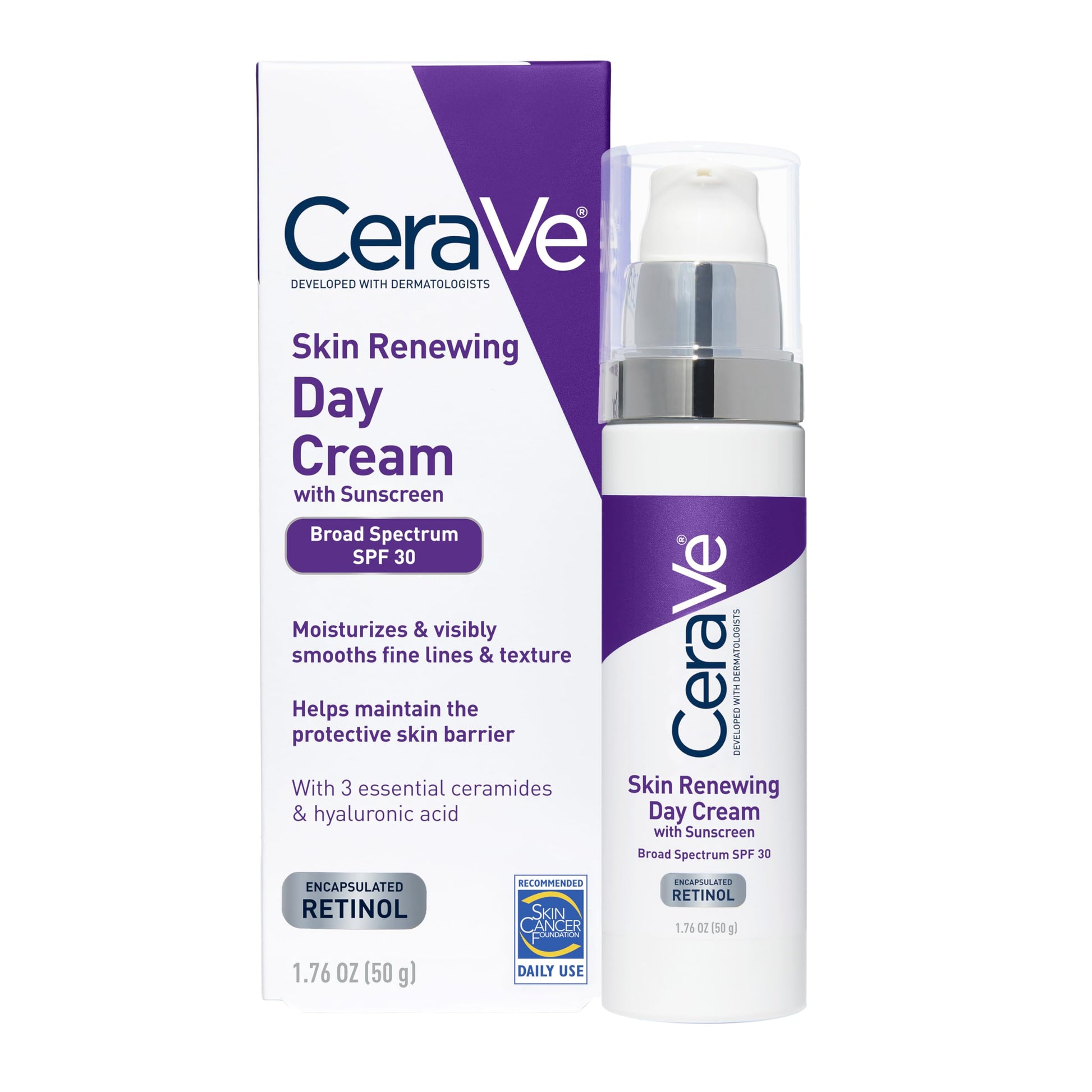CeraVe Anti-Aging Face Cream SPF 30, Anti-Wrinkle Retinol Cream with Hyaluronic Acid and Ceramides, 1.76 oz CeraVe buy supplements canada