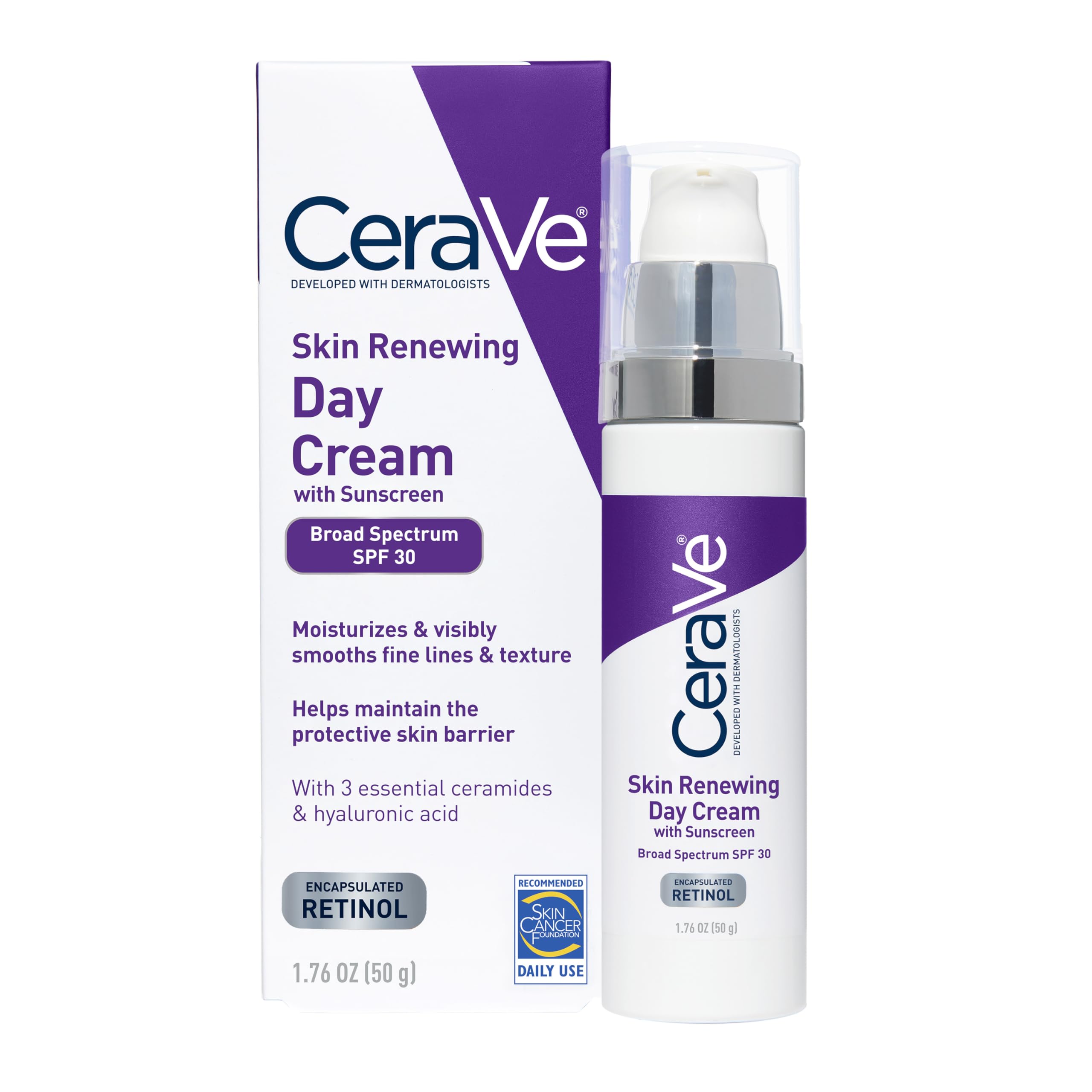 CeraVe Anti-Aging Face Cream SPF 30, Anti-Wrinkle Retinol Cream with Hyaluronic Acid and Ceramides, 1.76 oz CeraVe buy supplements canada