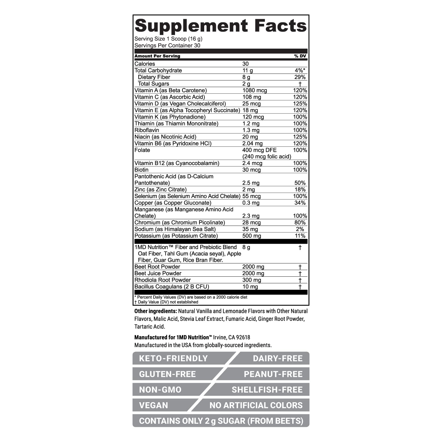 1MD Nutrition CardioFitMD - Vegan Beets Superfood Keto-Friendly Heart Health Powder 1MD Nutrition buy supplements canada
