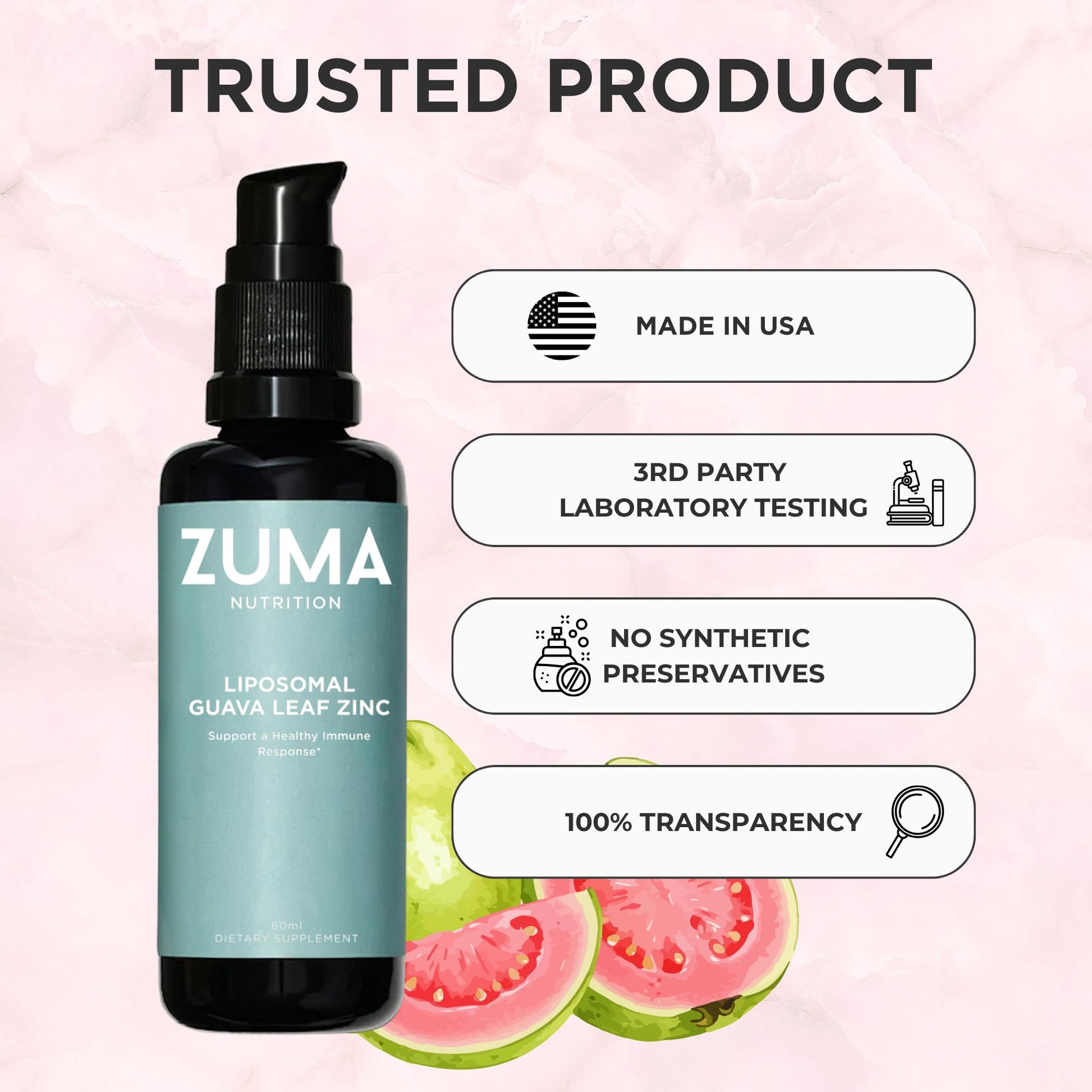 Zuma Nutrition Guava Leaf Zinc with Vitamin C, Vegan & Natural Herbal Supplement for Skin Health, Longevity and Daily Wellness Support for Men and Women, Skin Care Routine, 60 ML Bottle Zuma Nutrition buy supplements canada