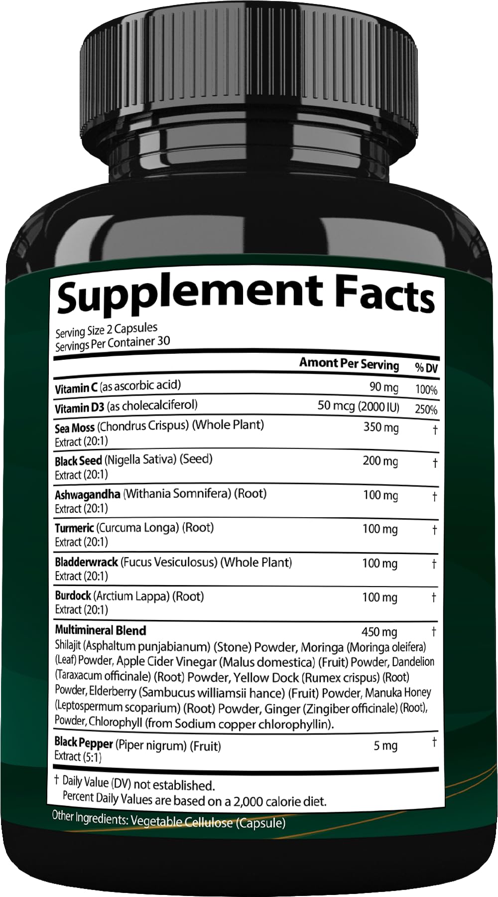 StrongVit Sea Moss Black Seed Oil Ashwagandha Ginger, Organic Sea Moss Capsules with Burdock Root, Irish Seamoss Pills with Bladderwrack, Advanced Multimineral Supplement, USA StrongVit buy supplements canada