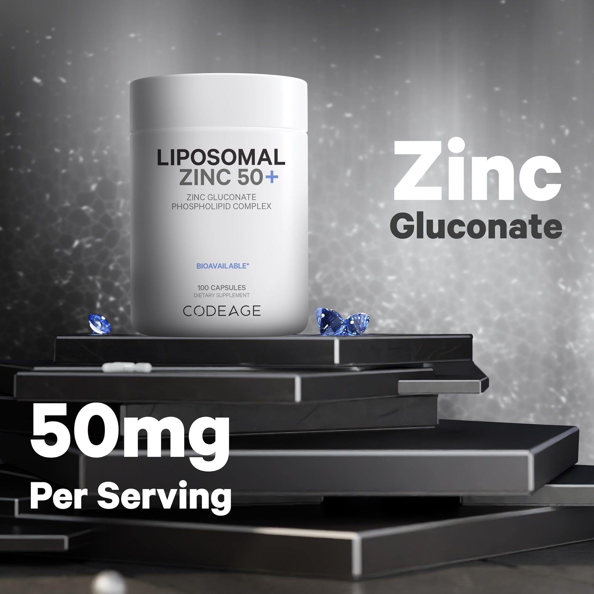 Codeage Liposomal Zinc Supplement – 3 Month Supply – One Per Day - 50 mg Zinc Gluconate Vitamin Pills - Essential Mineral Supplements Liposomal Delivery Matrix - Vegan Non-GMO - 100 Capsules Codeage buy supplements canada