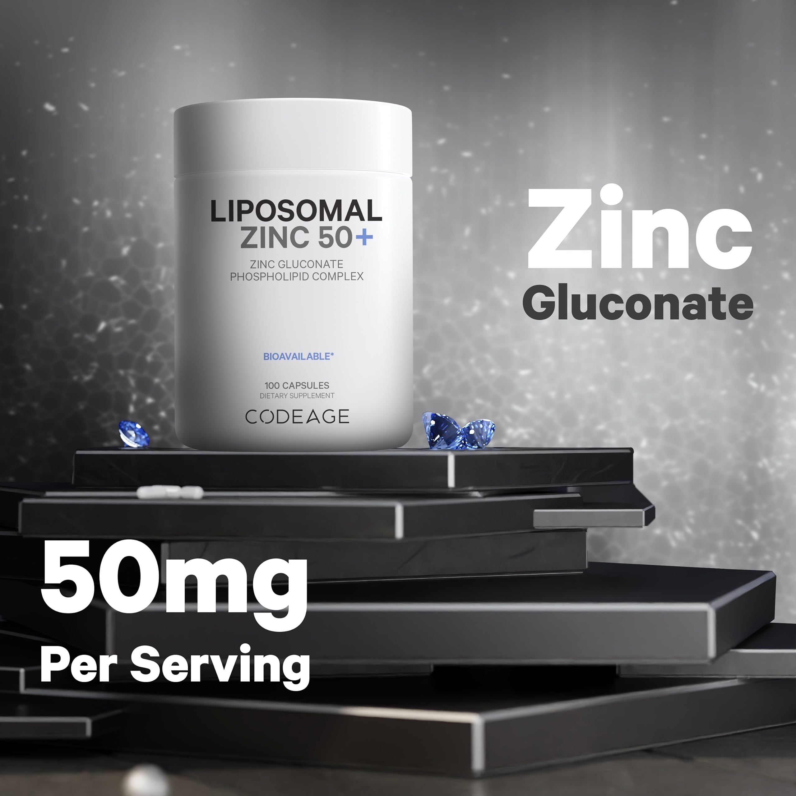 Codeage Liposomal Zinc Supplement – 3 Month Supply – One Per Day - 50 mg Zinc Gluconate Vitamin Pills - Essential Mineral Supplements Liposomal Delivery Matrix - Vegan Non-GMO - 100 Capsules Codeage buy supplements canada