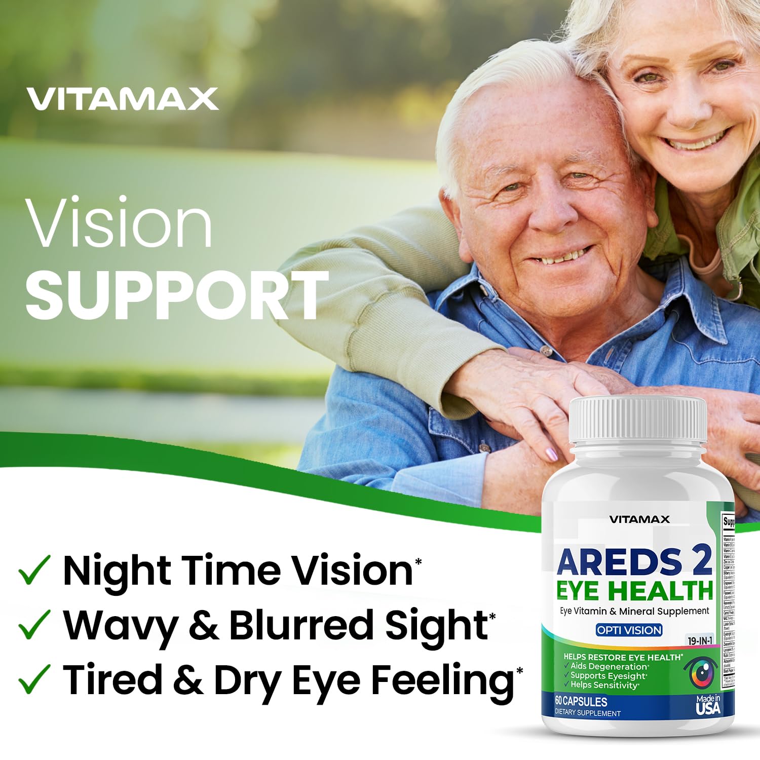 AREDS 2 Eye Vitamins - Lutein, Zeaxanthin, Bilberry, Astaxanthin Mineral Vision Supplement - Supports Eye Strain, Dry Eyes, Pressure, and Vision Health - Made in USA - 120ct Vitamax buy supplements canada