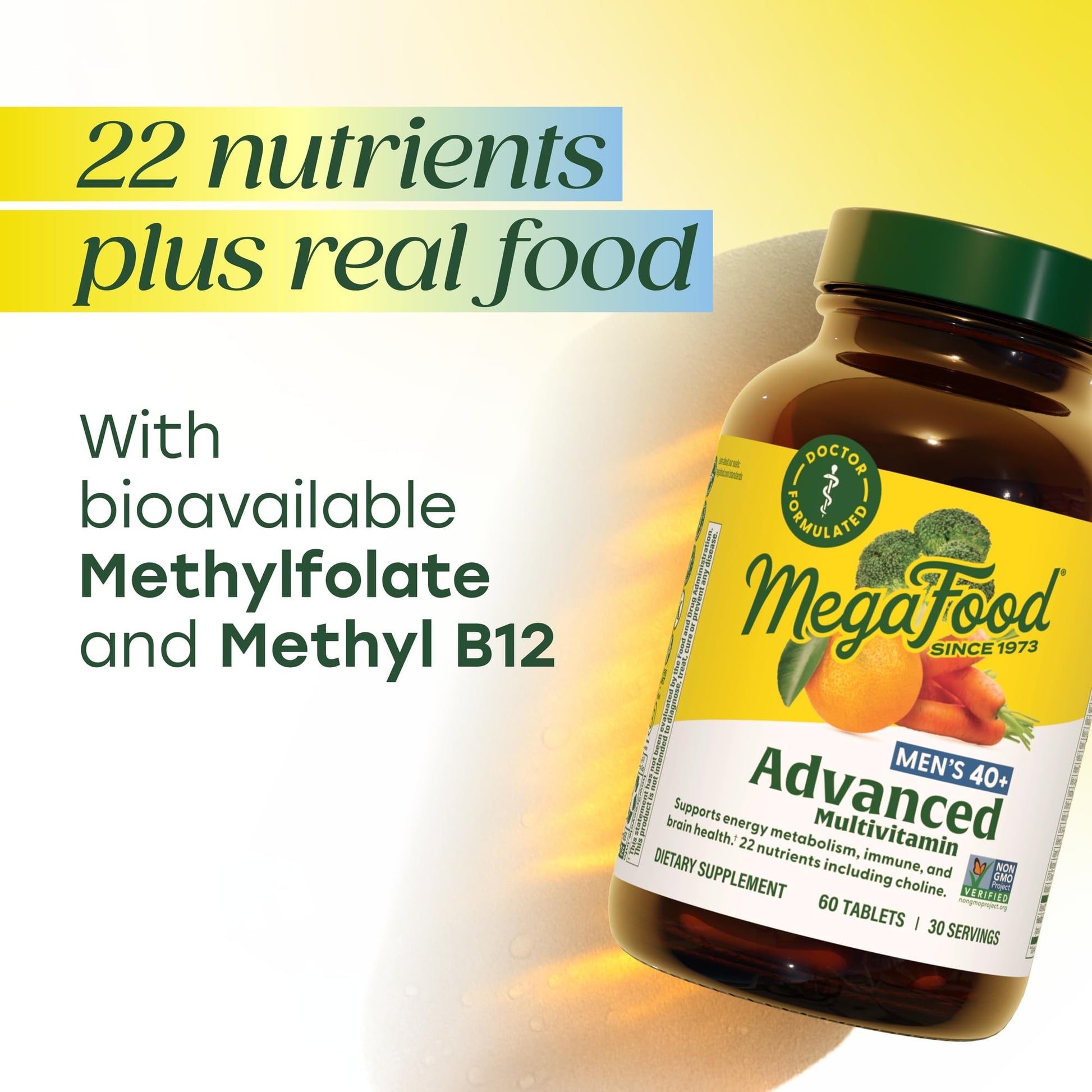 MegaFood Men's 40+ Advanced Multivitamin for Men - Dr-Formulated - Choline, Vitamin B, Vitamin C, Vitamin D, Zinc & Real Food MegaFood buy supplements canada