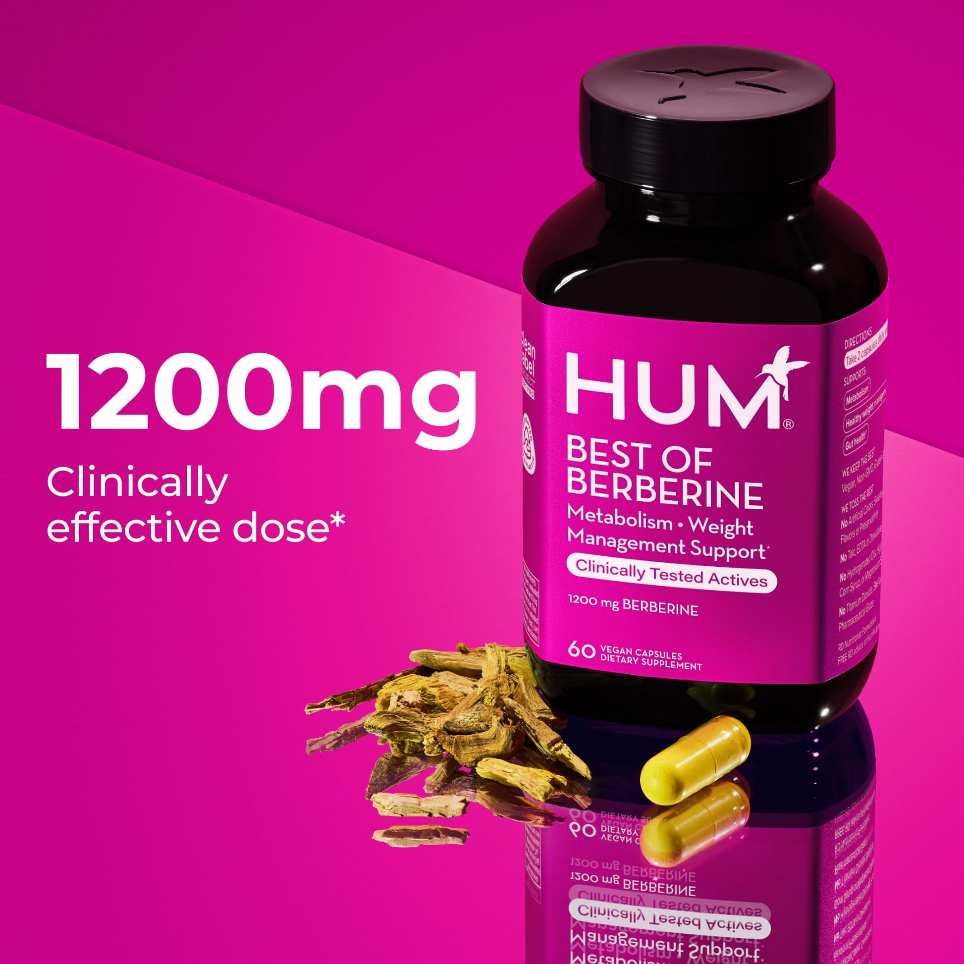 HUM Best of Berberine Supplement 1200mg, Pure Potency for Metabolic Wellness, Gut Health, Pure Berberine Supplements Enhanced HUM buy supplements canada