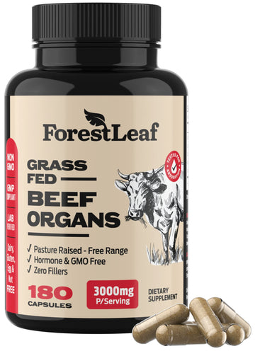 ForestLeaf Beef Organ Supplement - Grass Fed & Pasture Raised - Total Body Wellness & Performance, Organ Complex with 3000mg of Desiccated Beef Liver, ForestLeaf buy supplements canada