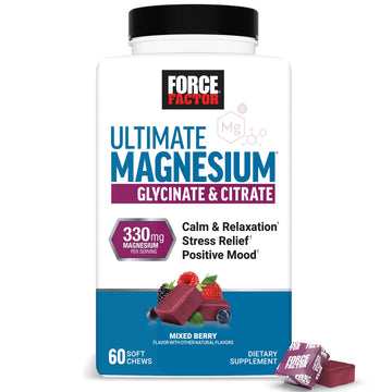 Force Factor Ultimate Magnesium Supplement, 330mg Magnesium Glycinate & Magnesium Citrate, Like Magnesium Gummies, Support Calm, Relaxation, Force Factor buy supplements canada
