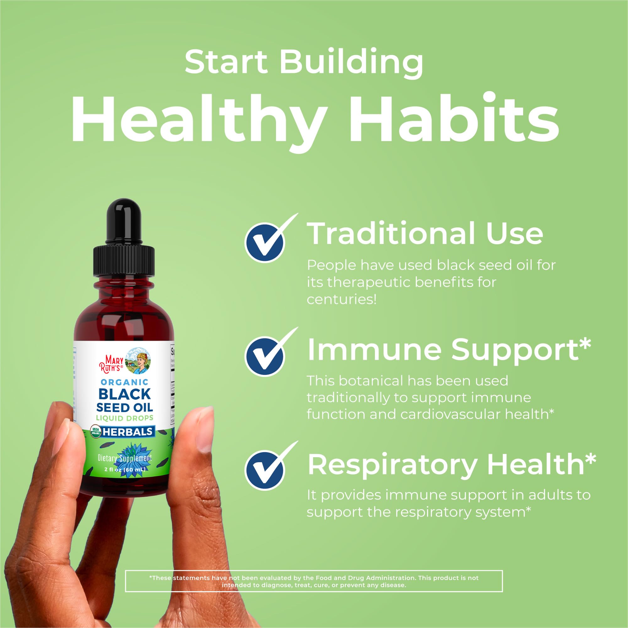 MaryRuth Organics Black Seed Oil Liquid Drops Cold Pressed | 3 Month Supply | USDA Organic Black Cumin Seed Oil | Immune Support | Respiratory Health | Sugar&Gluten Free | Vegan | Non-GMO | 2 Fl Oz MARYRUTH'S buy supplements canada
