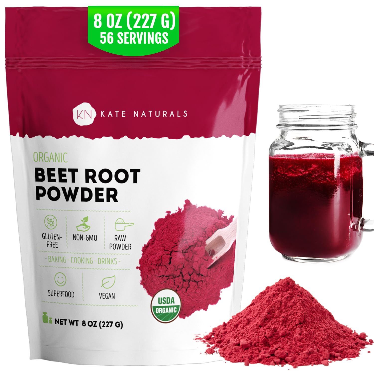Kate Naturals Organic Beet Root Powder for Smoothies, Baking & Juice. Raw Beetroot Superfood & Natural Red Food Coloring Kate Naturals buy supplements canada
