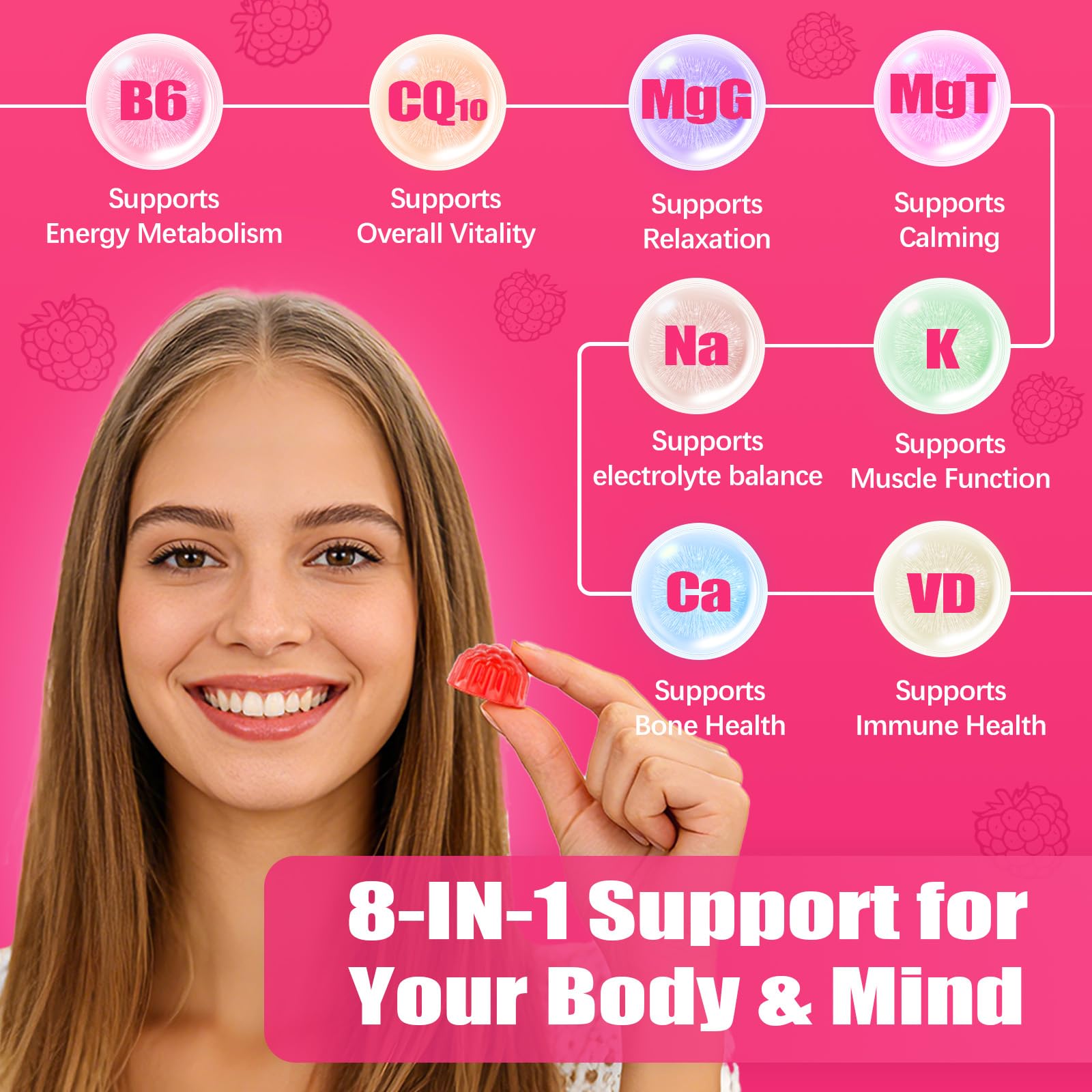 CNFHDI Magnesium Glycinate Gummies 600mg, 120 Counts Chews Sugar Free Magnesium Gummies for Adults & Kids with Calcium, Zinc & CQ10, Potassium Supplements for Zzz, Brain, Muscle & Relax CNFHDI buy supplements canada