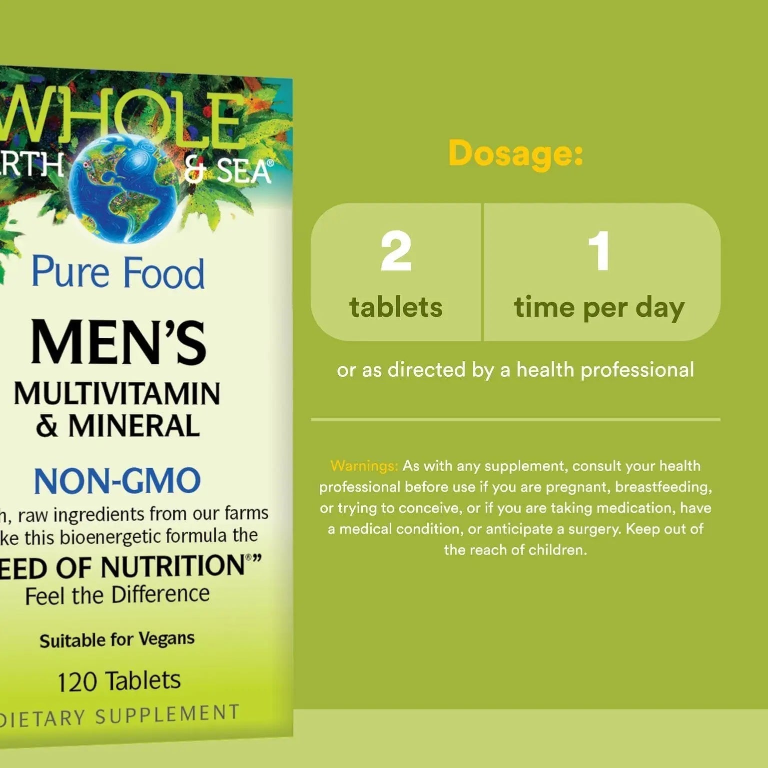 Natural Factors Whole Earth & Sea Men's Multivitamin s& Mineral, 1 Serving Contains Nutrition Equivalent to ½ lb of Veggies, 120 Tablets Natural Factors buy supplements canada