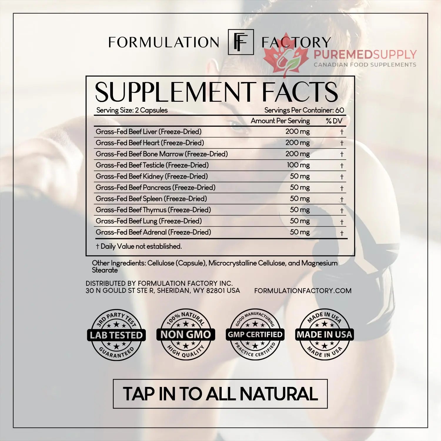 Formulation Factory Primal Power 10-in-1 Grass-Fed Organ Supplement with Beef Liver, Heart, Marrow, Testicle, Kidney, Supports Vitality, Hormones, Energy, Immunity (4 Month Supply, 240 Capsules) Formulation Factory buy supplements canada