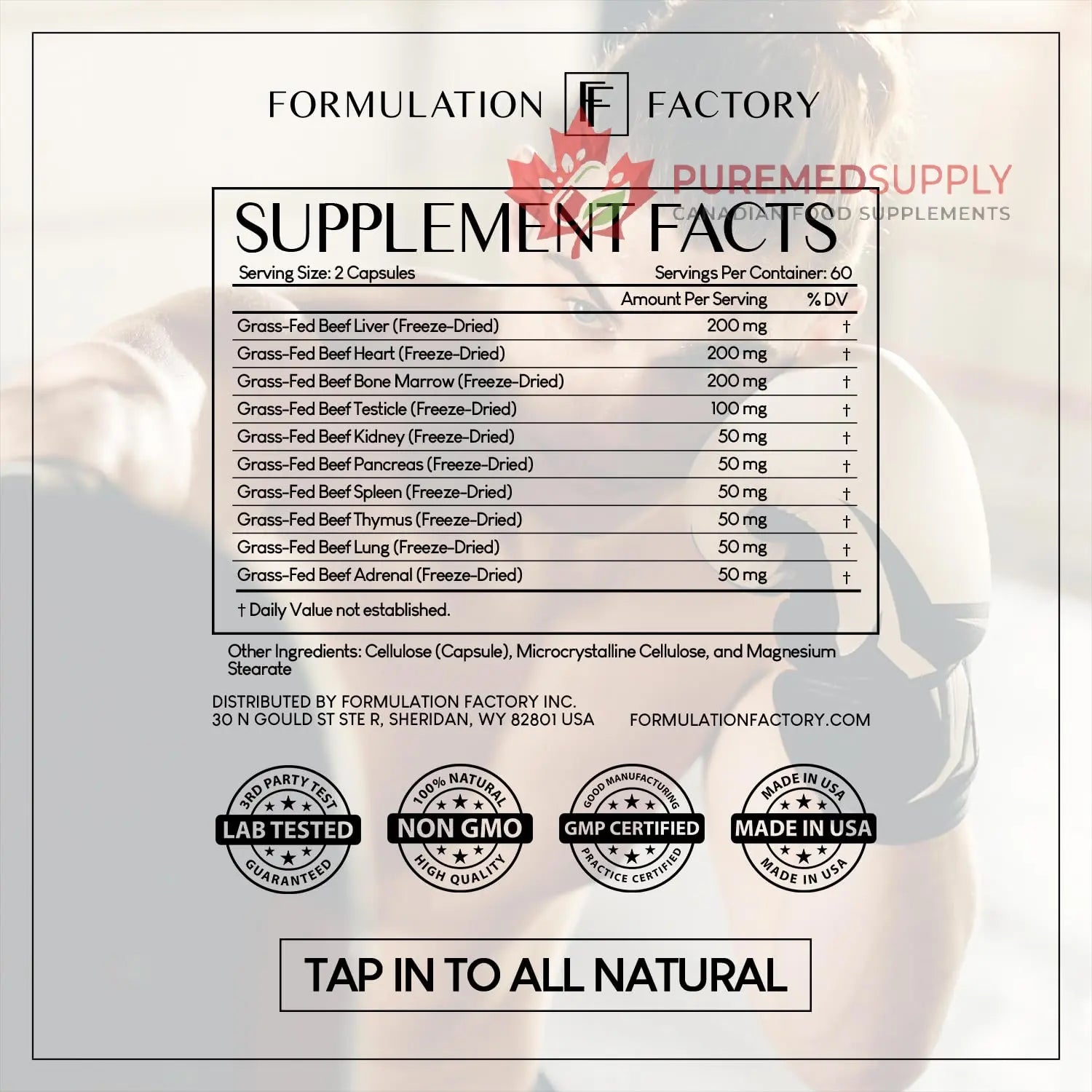 Formulation Factory Primal Power 10-in-1 Beef Organ Supplement - Grass Fed Beef Liver Capsules with Heart, Bone Marrow, Kidney, Testicle - Freeze Dried Organ - 120 Capsules, 2 Month Supply Formulation Factory buy supplements canada
