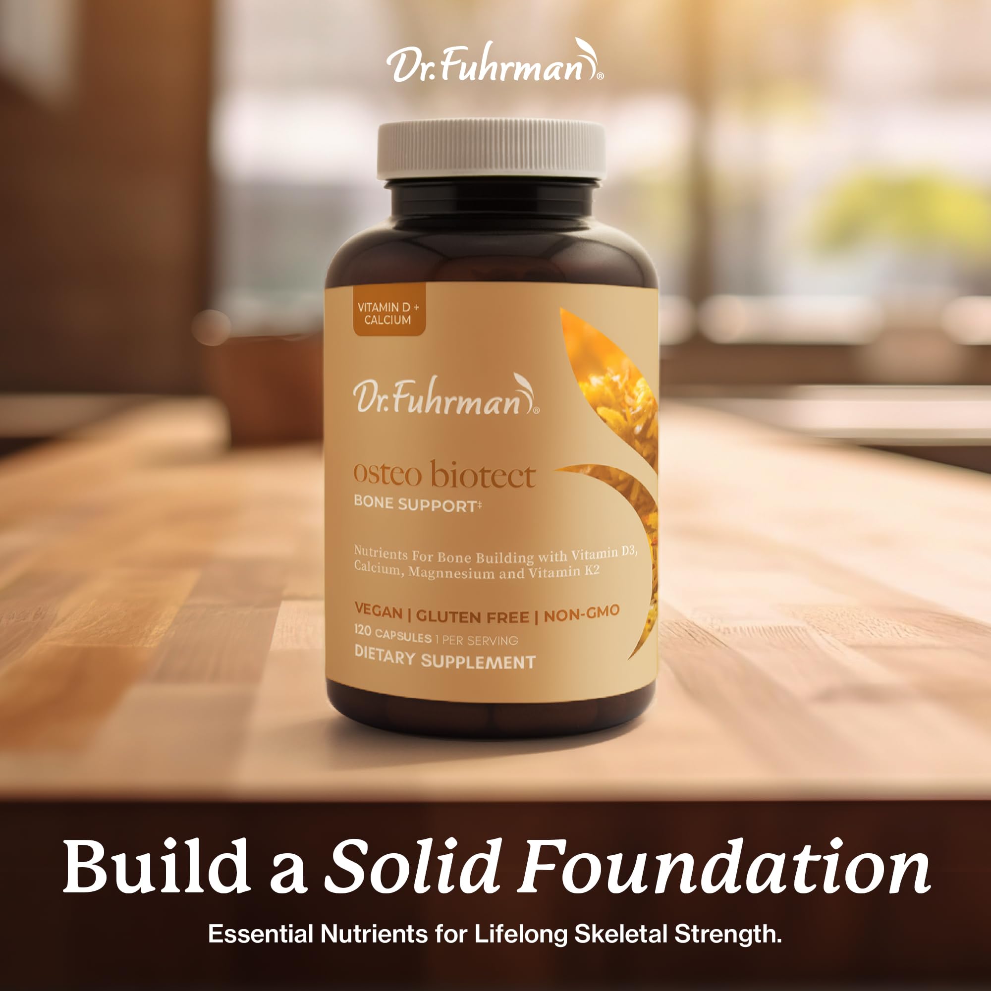 Dr. Fuhrman Osteo Bone Health Supplement | Wholefood Supplement for Women & Men | Vitamin for Bone Density | Organic Vitamin D3, Calcium, Magnesium & K2 | Natural Ingredients | 120 Caps Dr. Fuhrman buy supplements canada