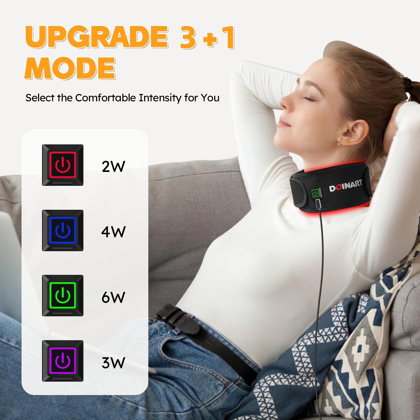 Doinart Red Light Therapy Belt for Neck, Portable Near Infrared Light Therapy for Face Doinart buy supplements canada