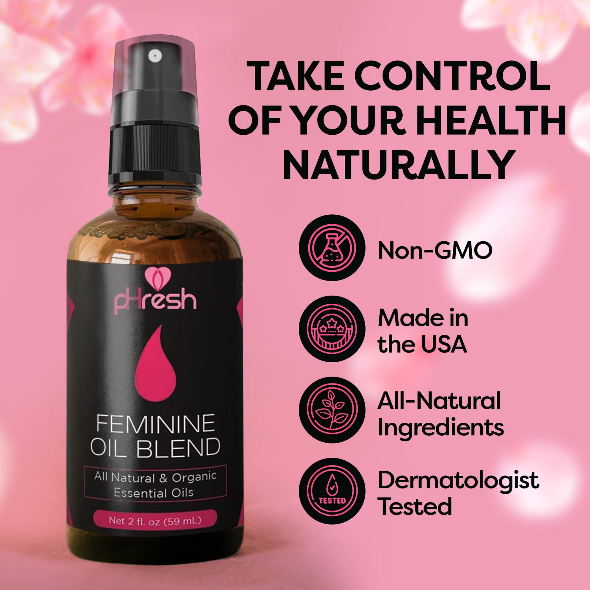 pHresh Feminine Spray - 100% All Natural Yoni Oil for Women - with Tea Tree, Lemongrass, Orange Essential Oils ACE NUTRITION buy supplements canada