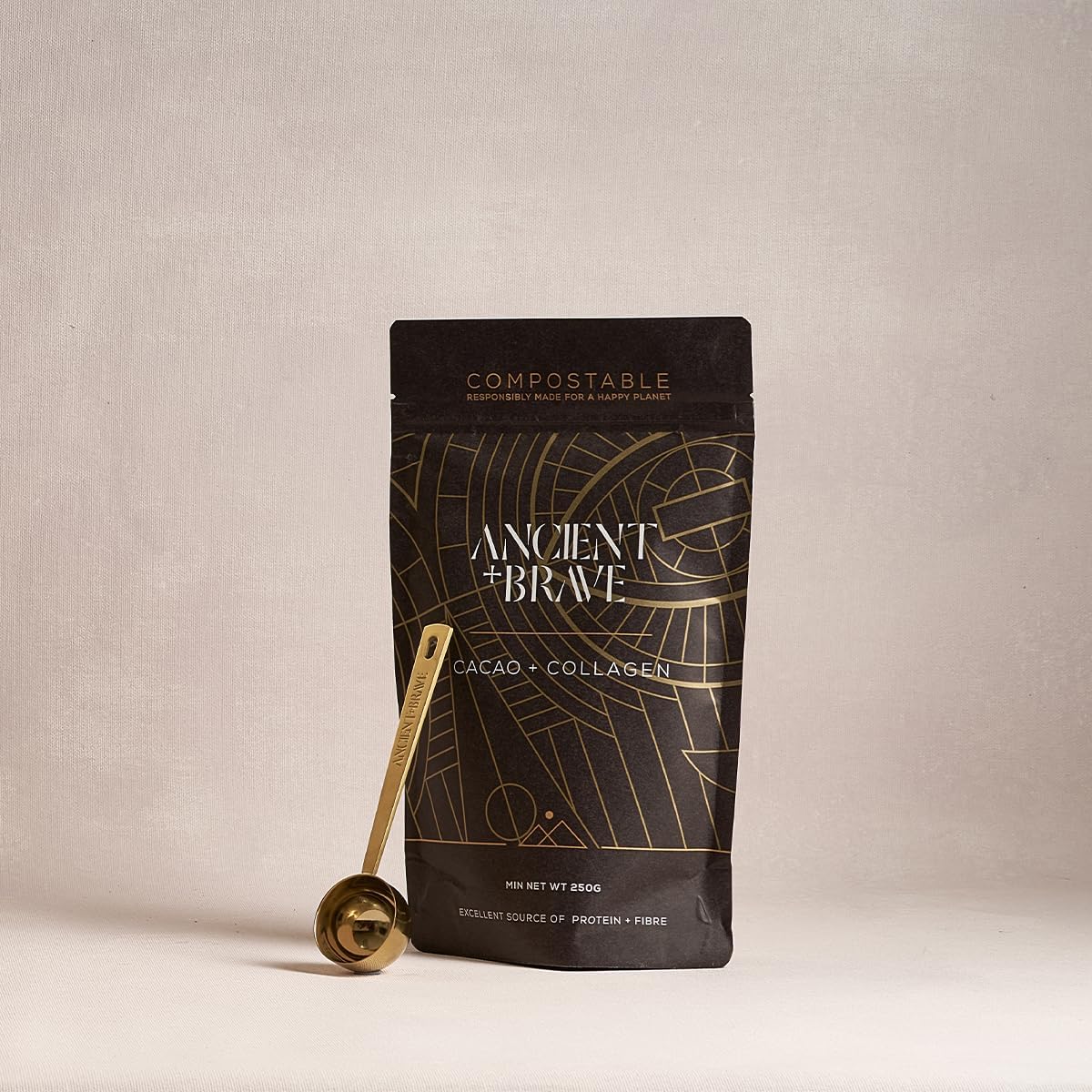 Ancient + Brave - Cacao + Collagen Powder 250g - Peruvian Raw Cacao Hot Chocolate with Grass Ancient + Brave buy supplements canada
