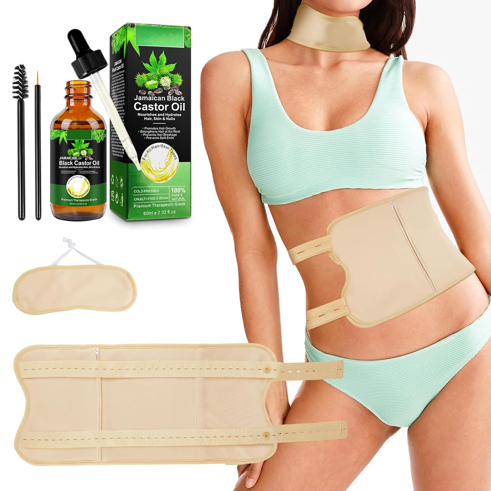 Jamaican Black Castor Oil (2.02 fl oz) with Reusable Castor Oil Pack Wrap, Adjustable Castor Uqrjyfiy buy supplements canada