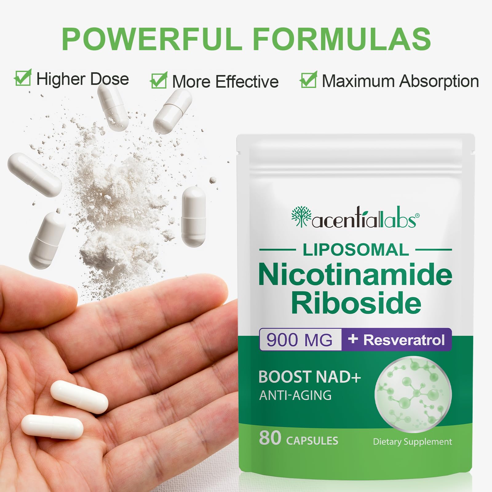 XINSZLIN NAD Supplement, NAD+ Nicotinamide Riboside Resveratrol 900mg, Dietary Supplement for Healthy Cellular Function, NAD+ Fuels Cellular Defense and Cctivates Anti-Aging Genes 80 Capsules XINSZLIN buy supplements canada