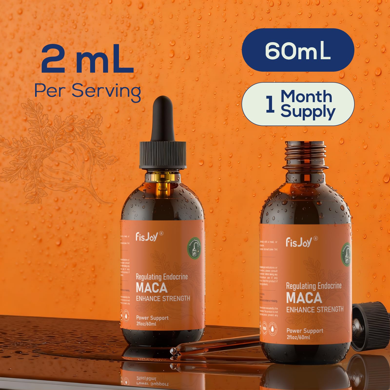 Fisjoy Organic Maca Liquid Drops with Ashwagandha & Beet Root – Supports Daily Vitality & Overall Wellness – Non-GMO, Vegan Herbal Supplement, 2 fl oz (60 mL) Fisjoy buy supplements canada