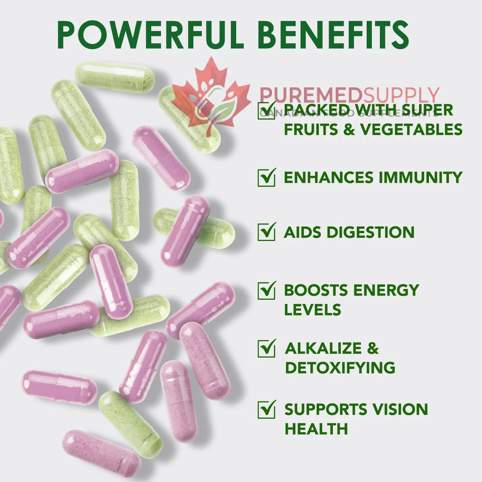 Fruit & Veggies Capsules | Daily Fruit & Vegetable Blend | 2 Bottles – 180 Vegetarian Capsules | Plant-Based Superfood Formula | Non-GMO, Gluten Free Generic buy supplements canada