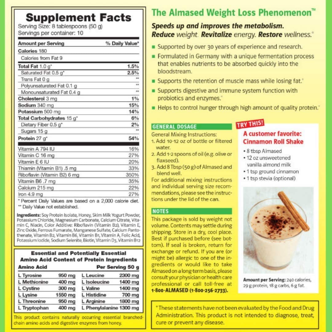 Almased Vanilla shakes – Gluten-Free, non-GMO Powder – Boost High Protein, Vanilla Flavor Almased buy supplements canada