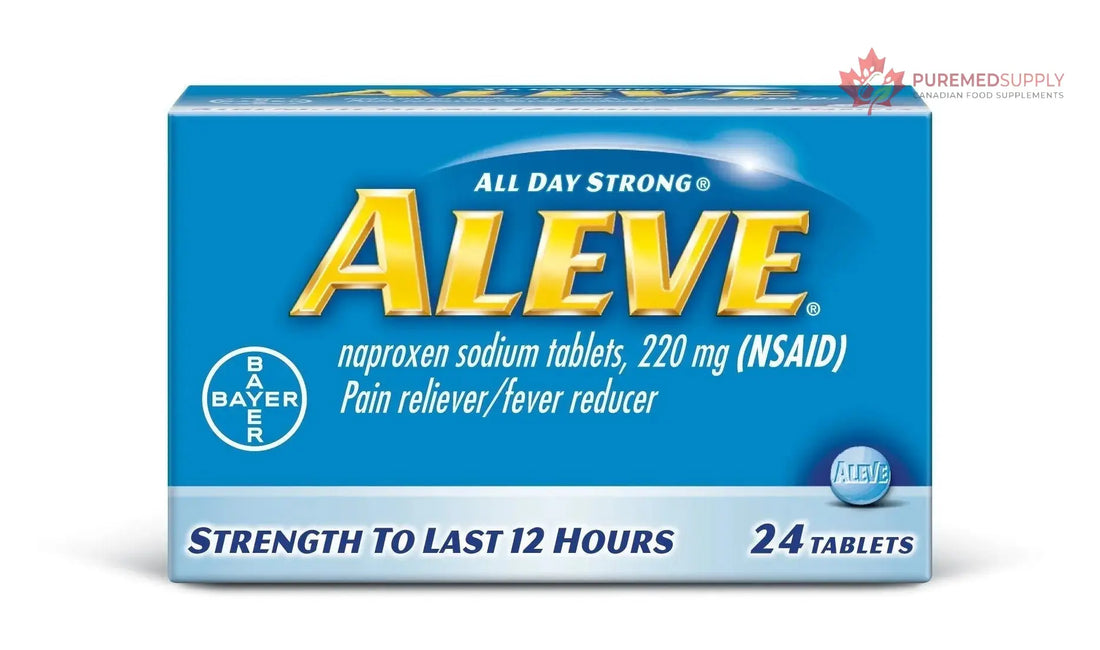 Aleve Tablets with Naproxen Sodium, 220mg (NSAID) Pain Reliever/Fever Reducer, 24 Count, Blue Aleve buy supplements canada