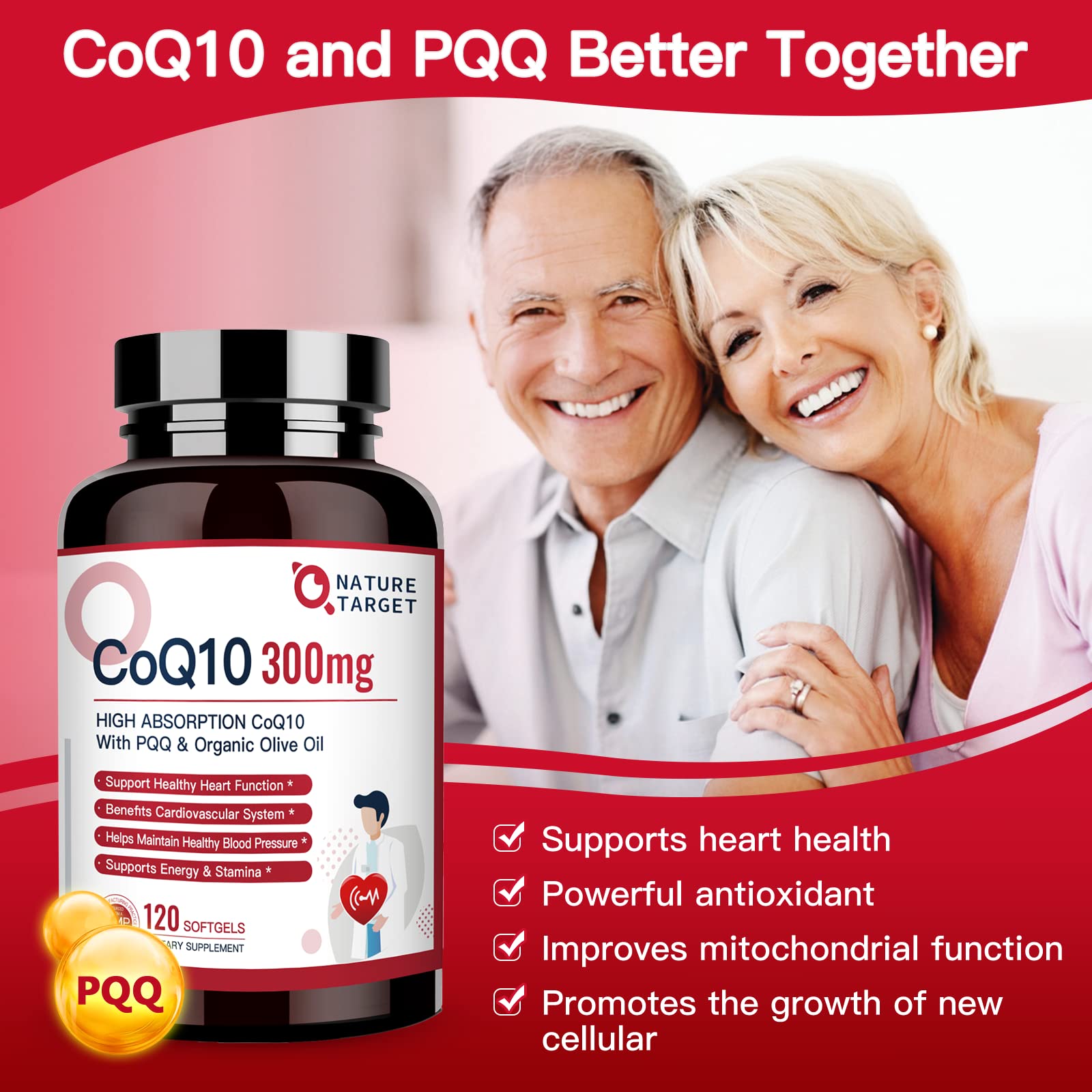 NATURE TARGET CoQ10-300mg-Softgels + PQQ with Organic-Olive-Oil - High Absorption NATURE TARGET buy supplements canada