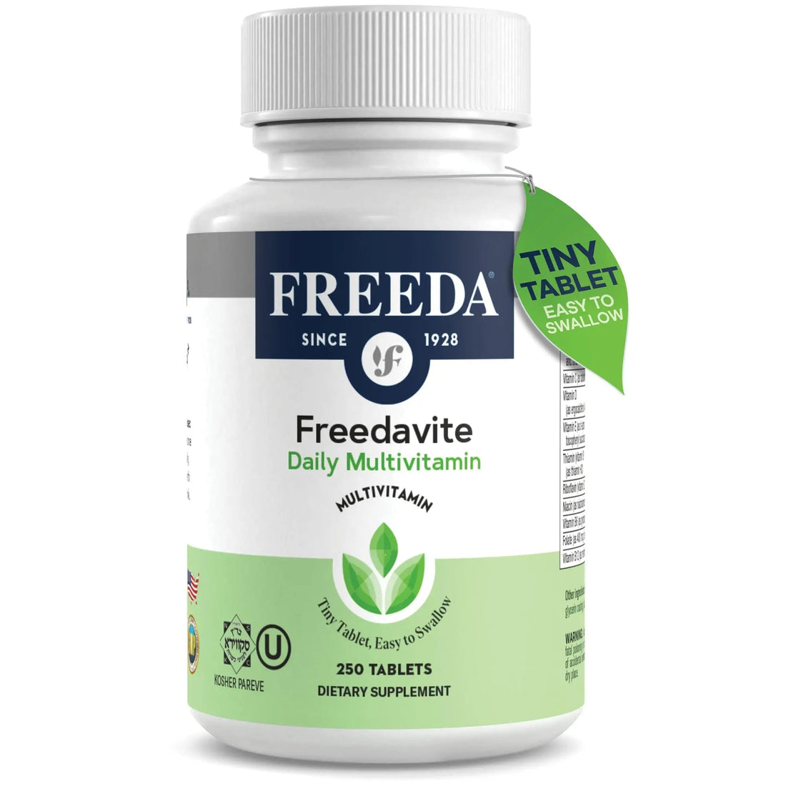 Freedavite Tiny Tablet - Moderate Multivitamin for Men and Women - Pure Vitamin A, C, D, E, B1, B2, B6, B12, Biotin, Calcium, Zinc, Iron, Magnesium FREEDA buy supplements canada