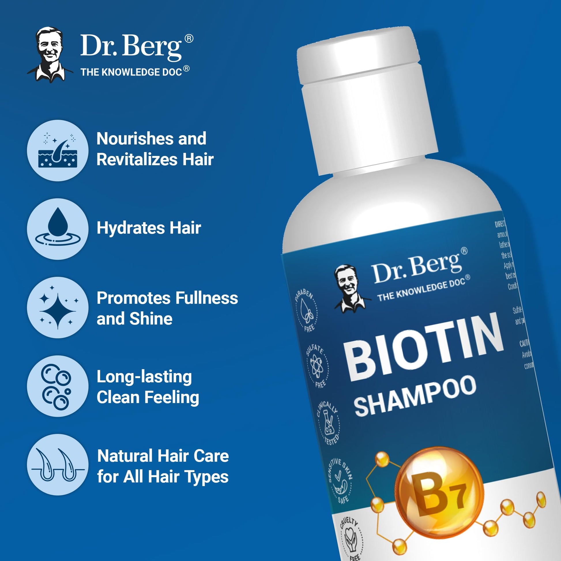 Dr. Berg Biotin Shampoo for Men & Women (Improved High-Performance Formula) - Independently Tested & Certified Paraben- Sulfate- & Silicone-Free - Infused w/Biotin, Argan Oil & Botanicals - 8 Fl oz Dr. Berg Nutritionals buy supplements canada