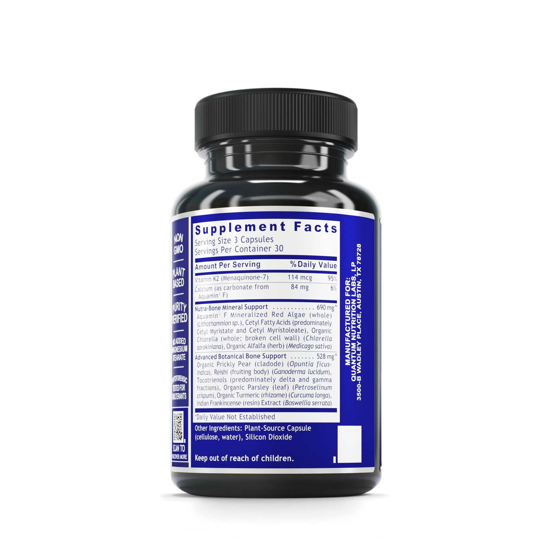 Quantum Nutrition Labs Quantum Bone Health - Bone Health Vitamins, Bone Strength Supplement for Women and Men, Organic Calcium Supplement with Fermented Vitamin K2, Bone Health Support - 90 Capsules Quantum Nutrition buy supplements canada